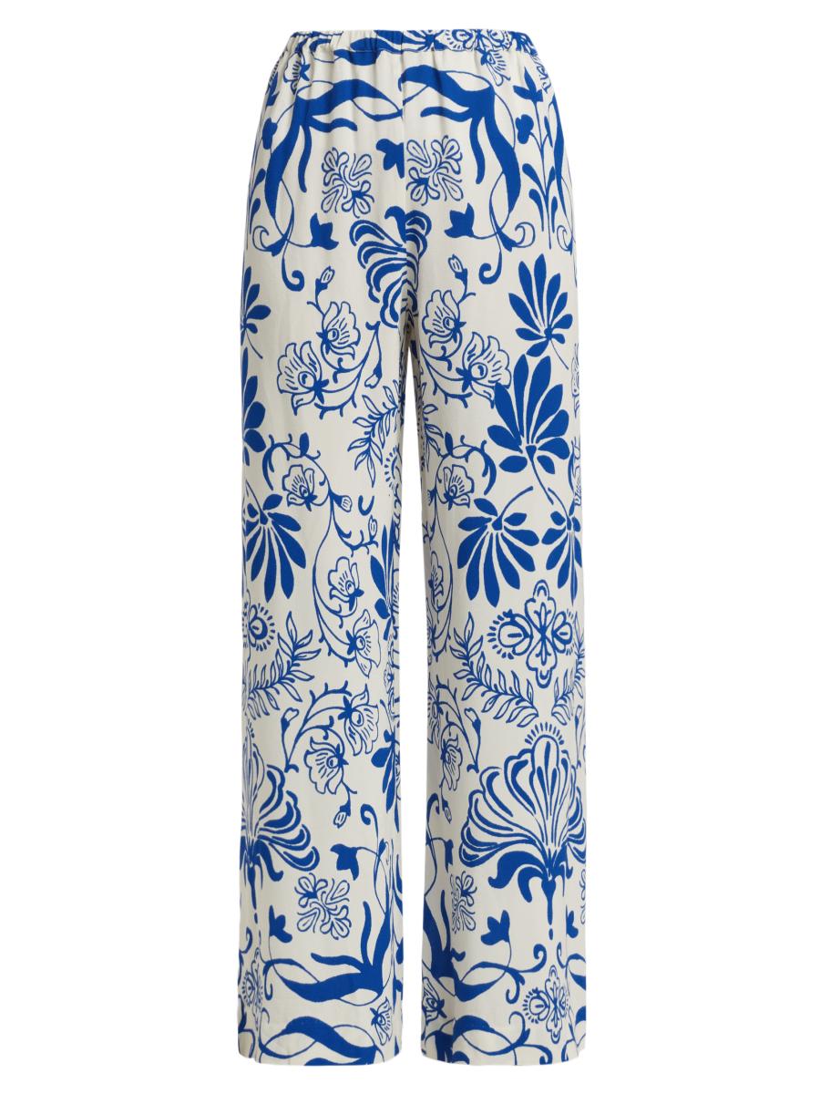 Figue Women's Devon Printed Wide-leg Pants In Floral Filigree Chalk