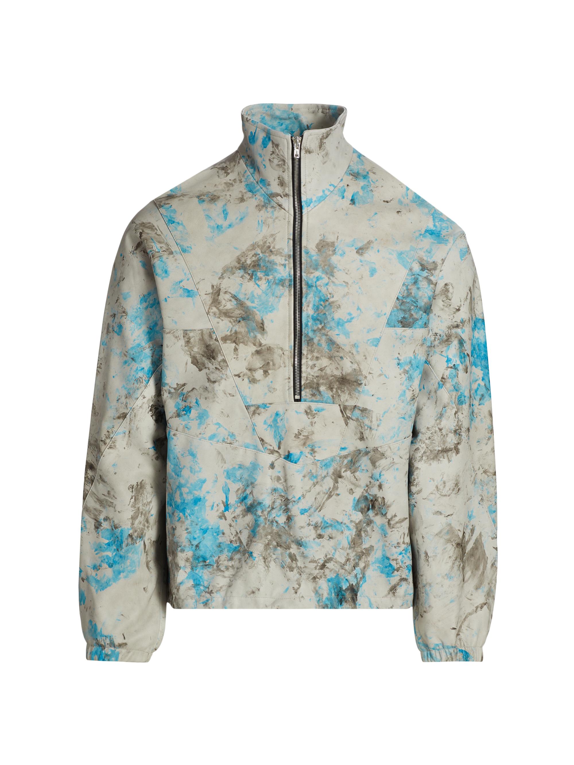 EZR Men's Splatter Half-Zip Anorak Jacket - Grey Splatter