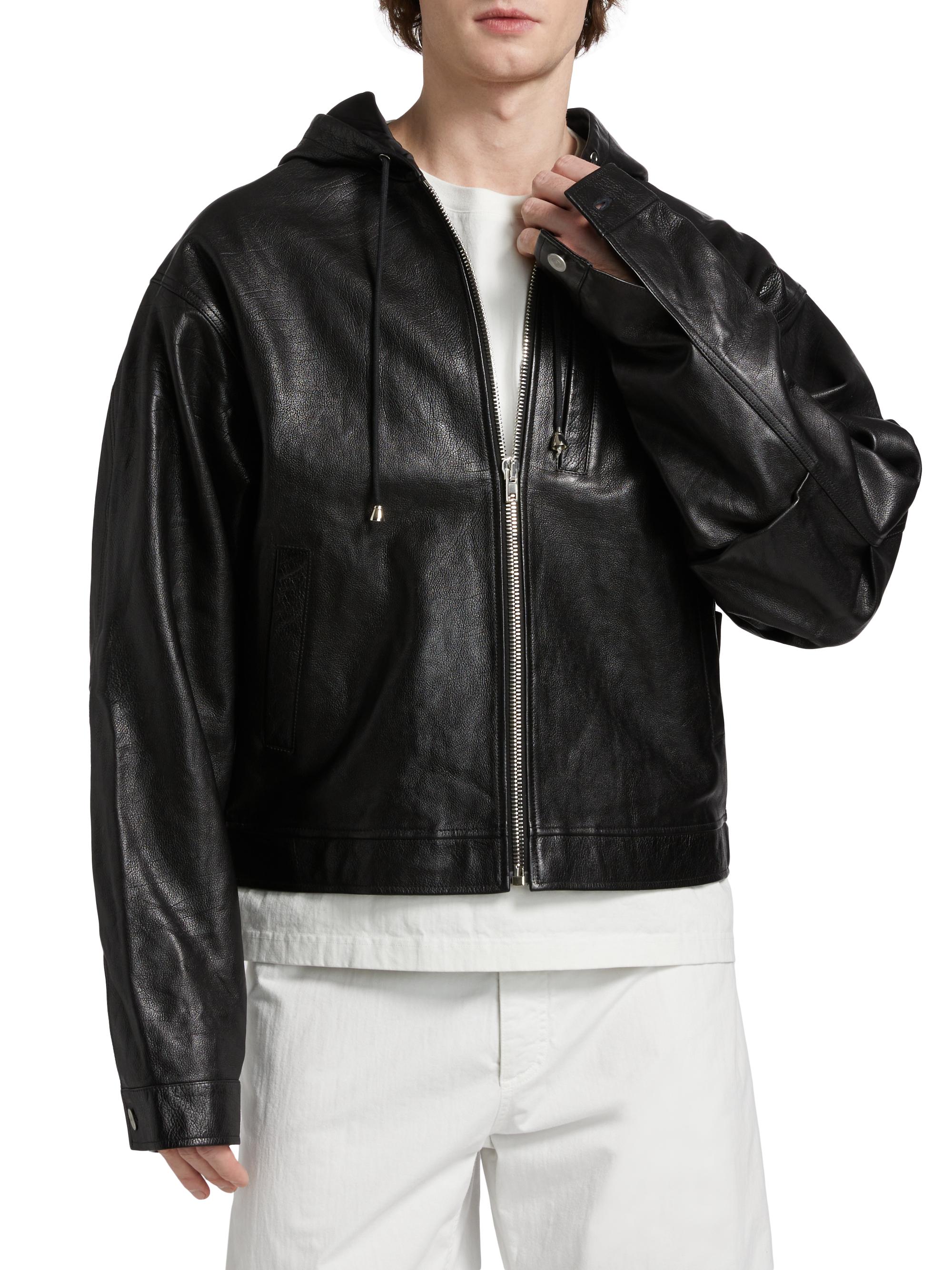 EZR Zip-Up Leather Hoodie | Saks Fifth Avenue