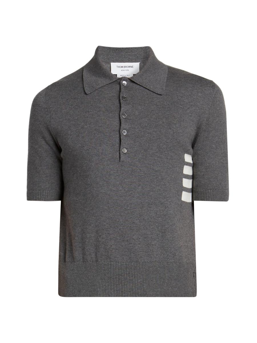 Thom Browne Striped Cotton Polo Shirt | Saks Fifth Avenue