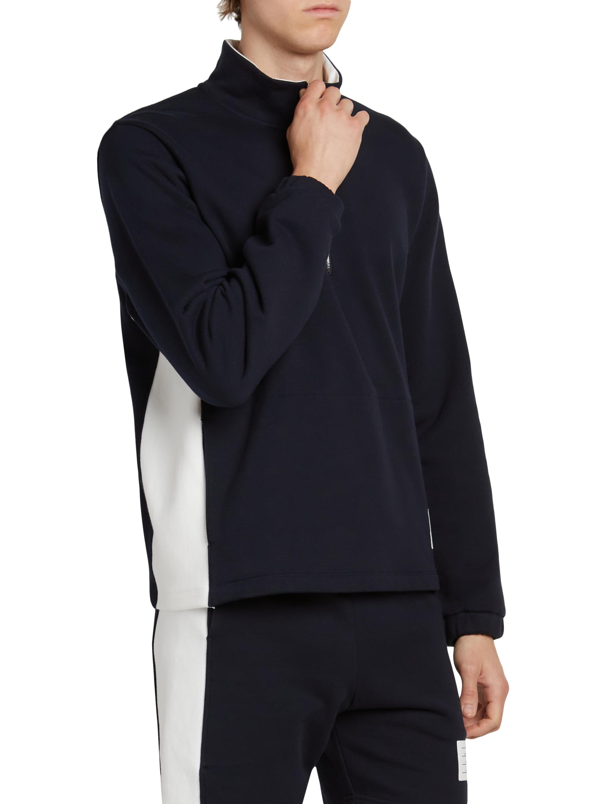 Thom Browne Engineered 4 Bar Classic Loopback Jersey Half-Zip
