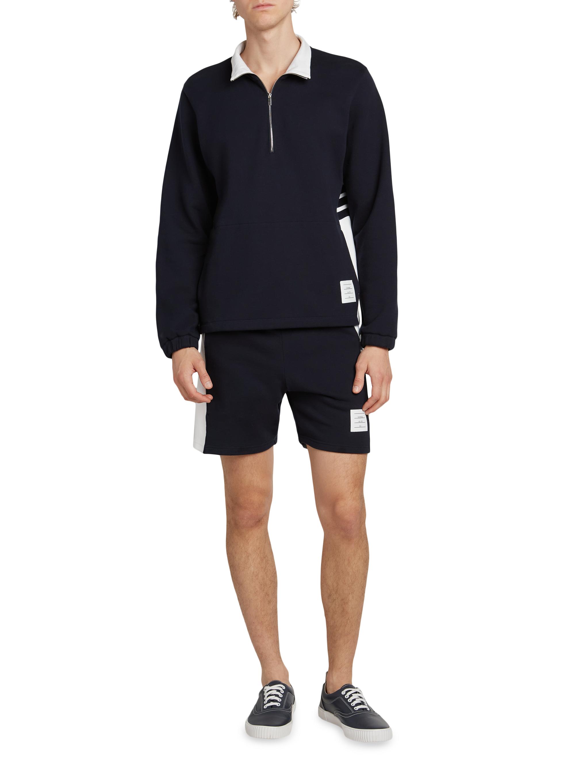 Thom Browne Engineered 4 Bar Classic Loopback Jersey Half-Zip