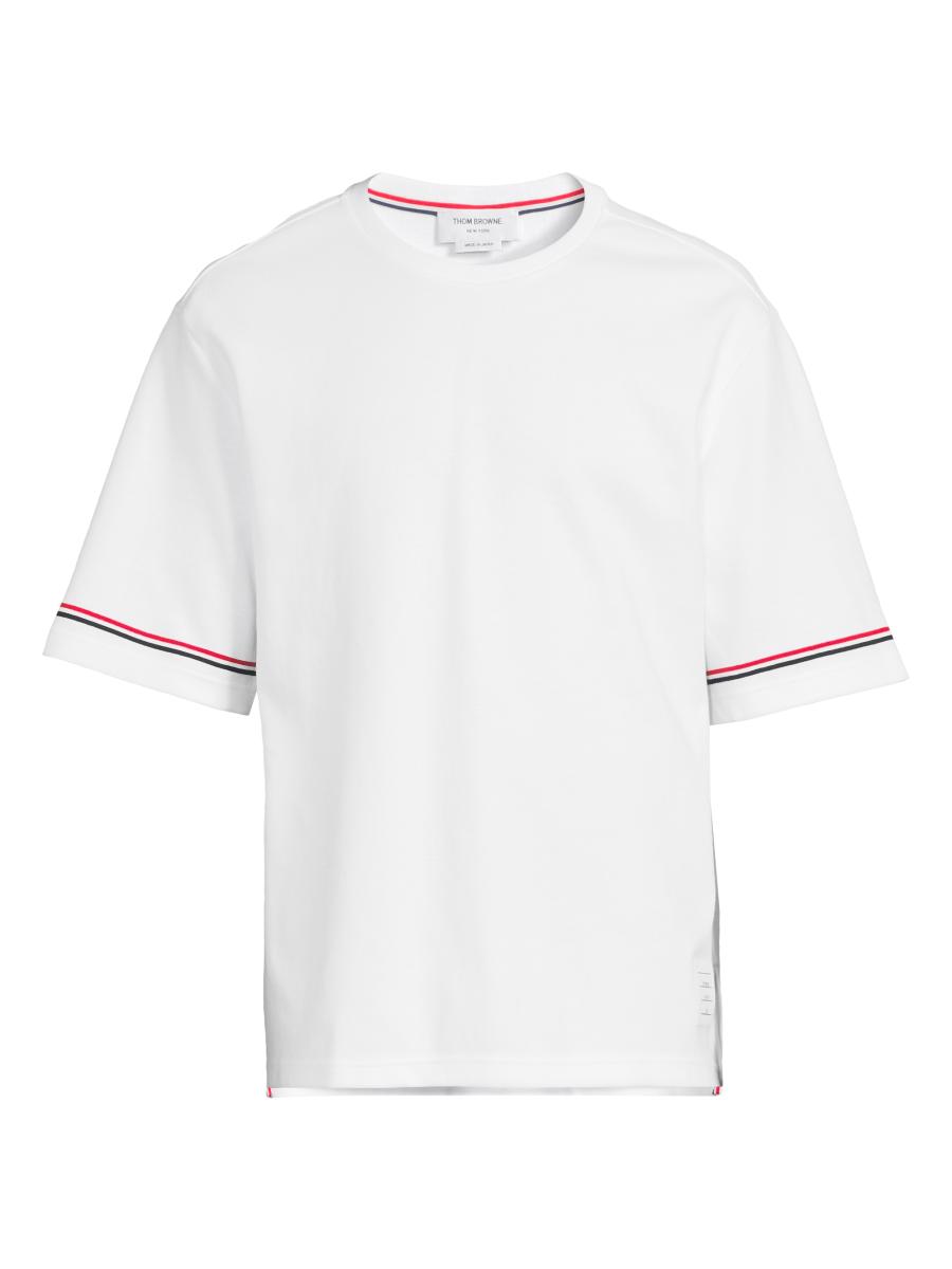 Thom Browne Rugby-Fit Crewneck T-Shirt | Saks Fifth Avenue