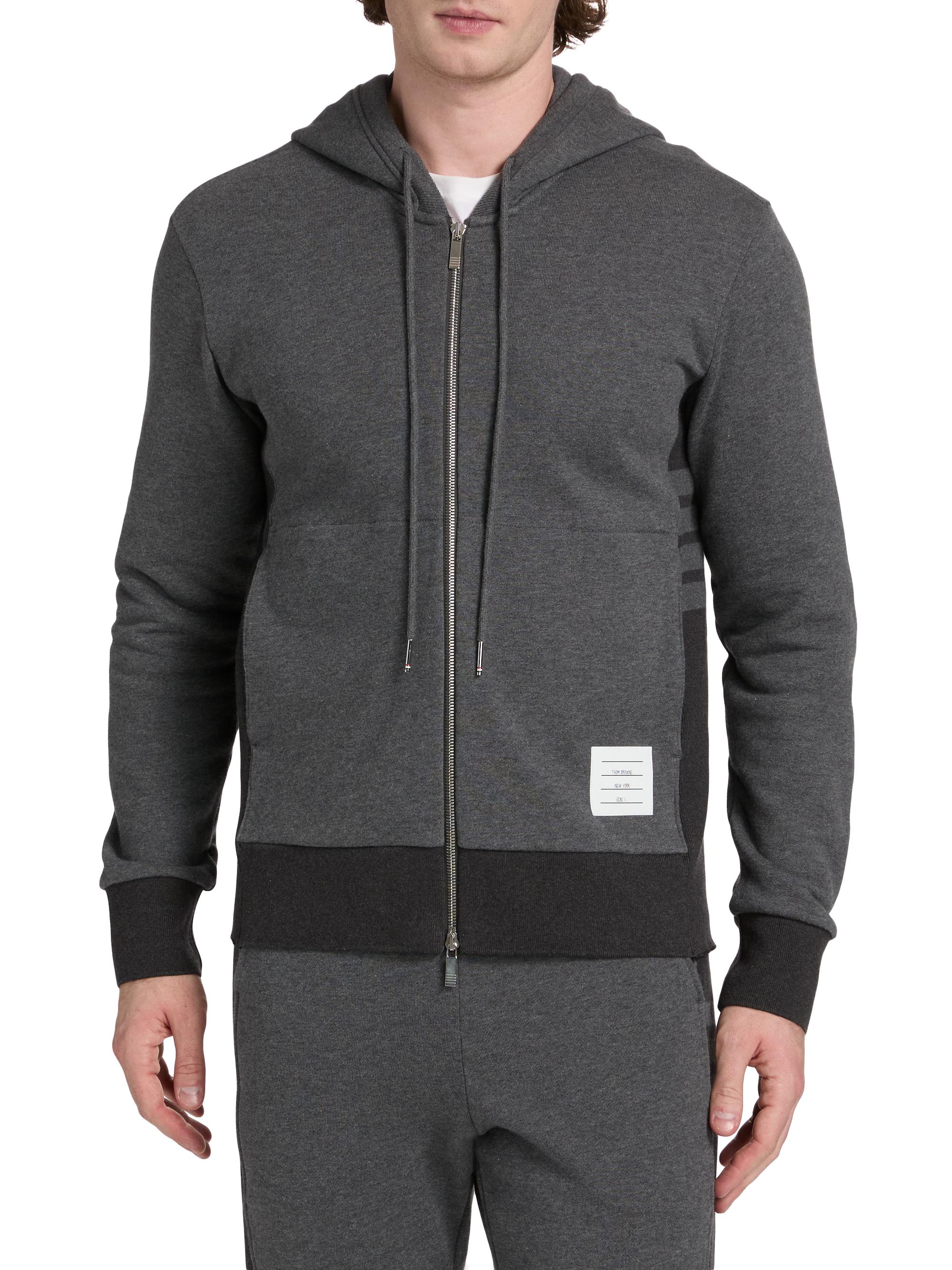 Thom Browne Engineered 4 Bar Classic Loopback Jersey Zip-Front