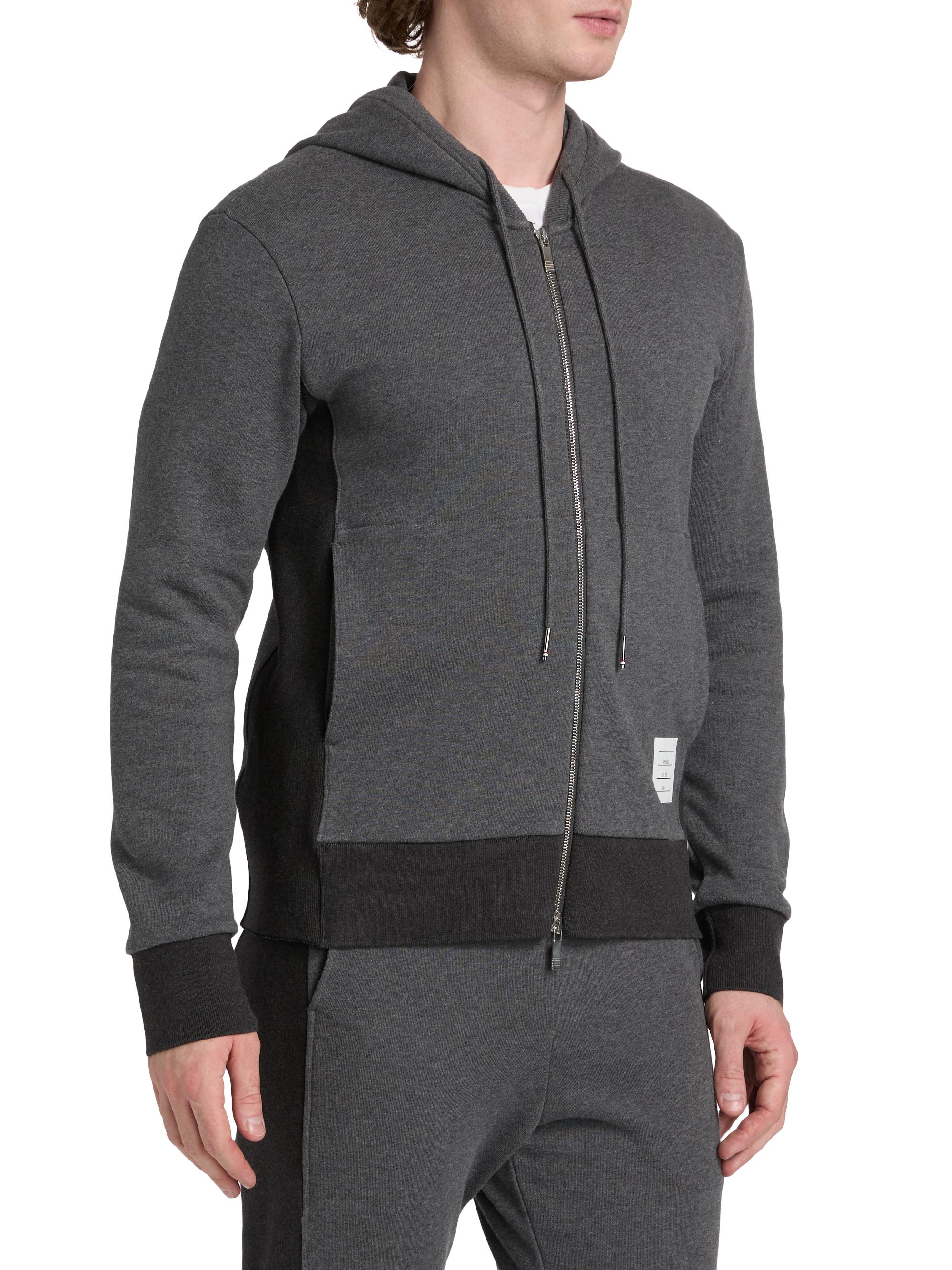 Thom Browne Engineered 4 Bar Classic Loopback Jersey Zip-Front