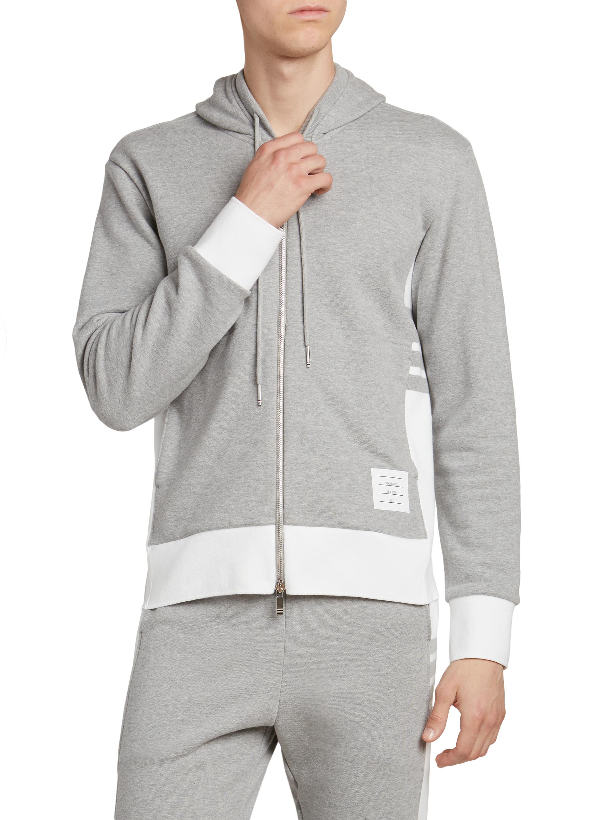 Thombrowne スウェット Textured Striped Stitch 4-Bar Relaxed Fit Hoodie | Thom Browne