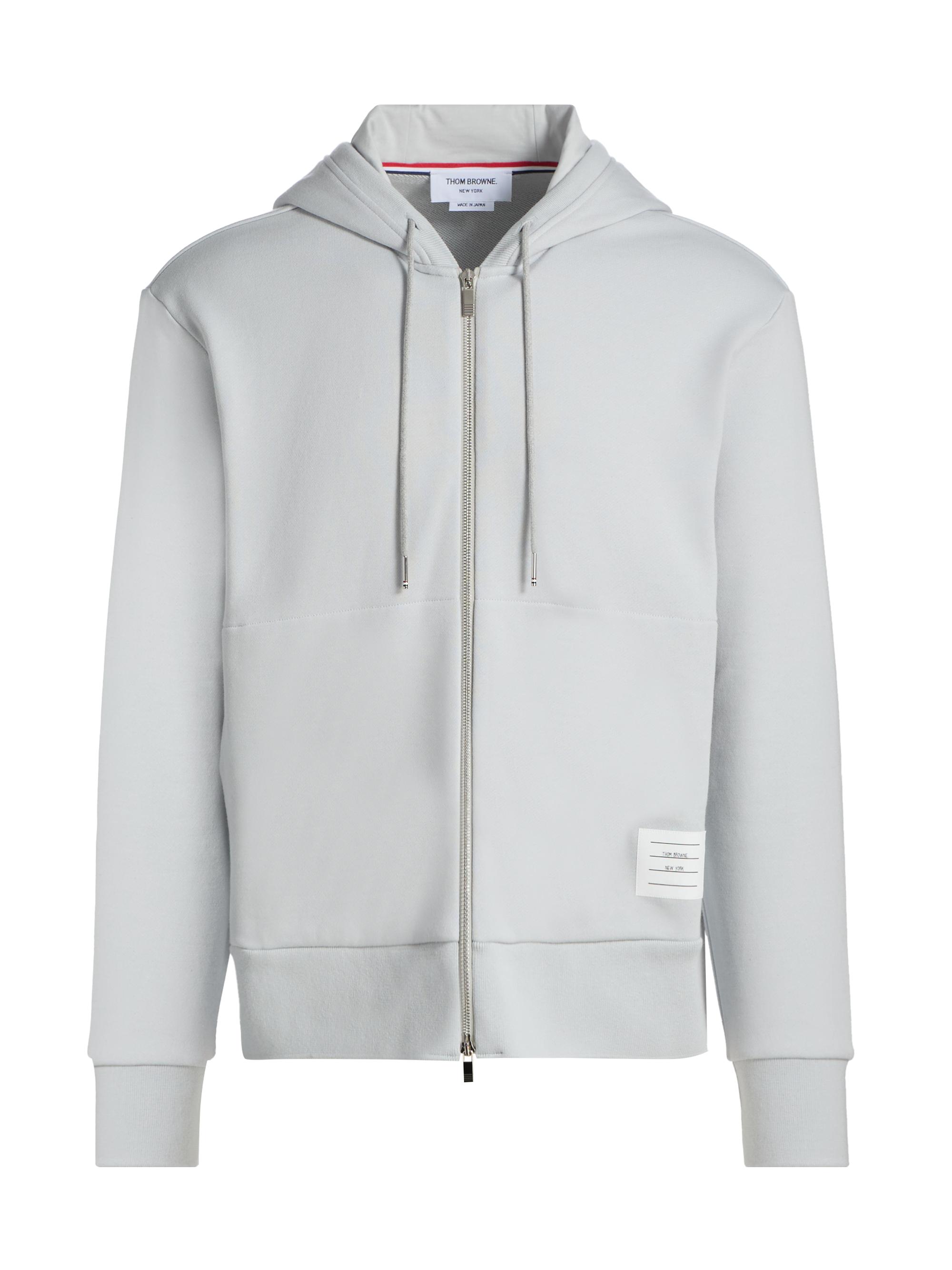 Thom Browne Men's Loopback Jersey Hoodie Jacket - Pale Grey