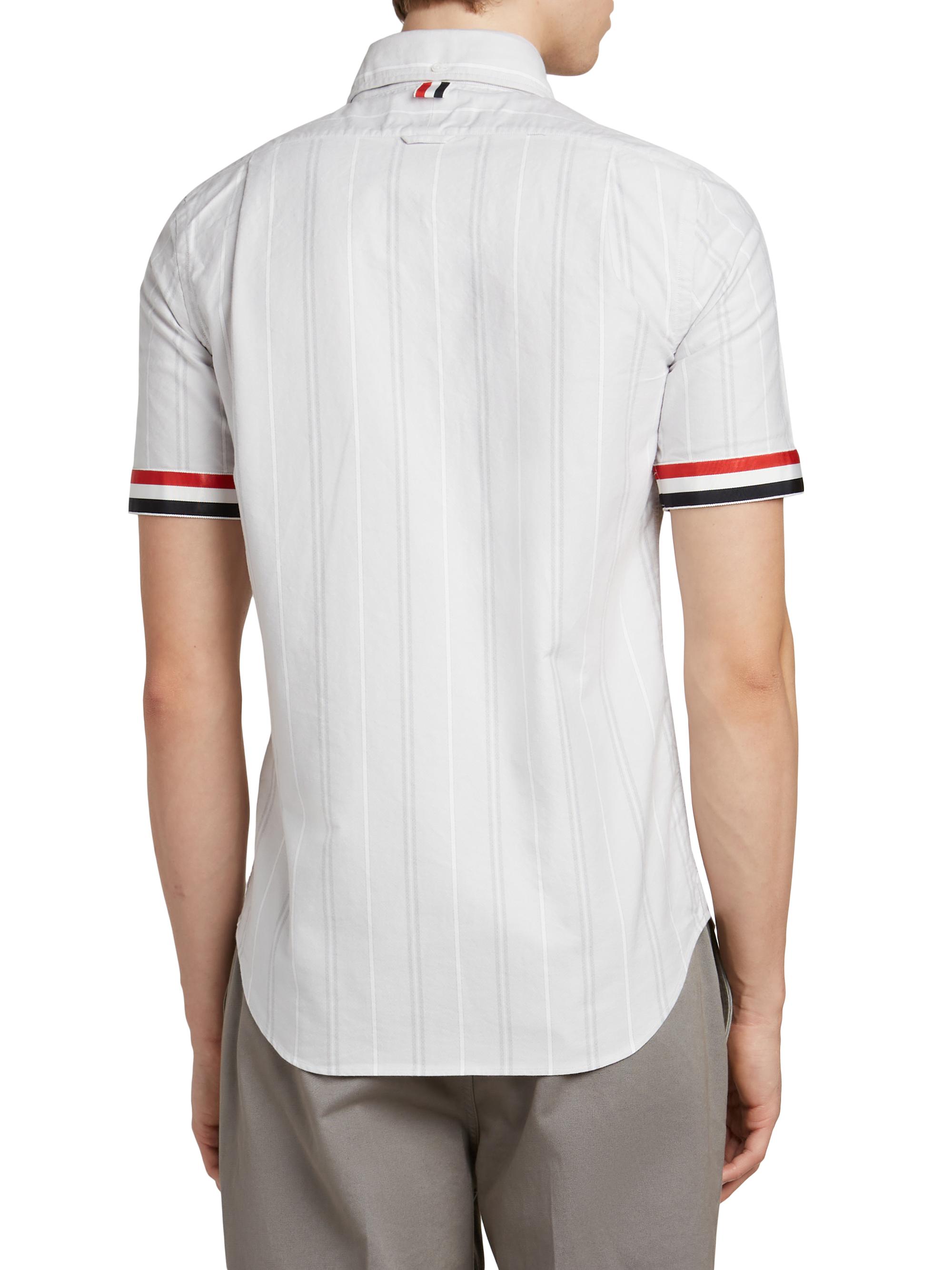 Thom Browne Striped Cotton Shirt | Saks Fifth Avenue