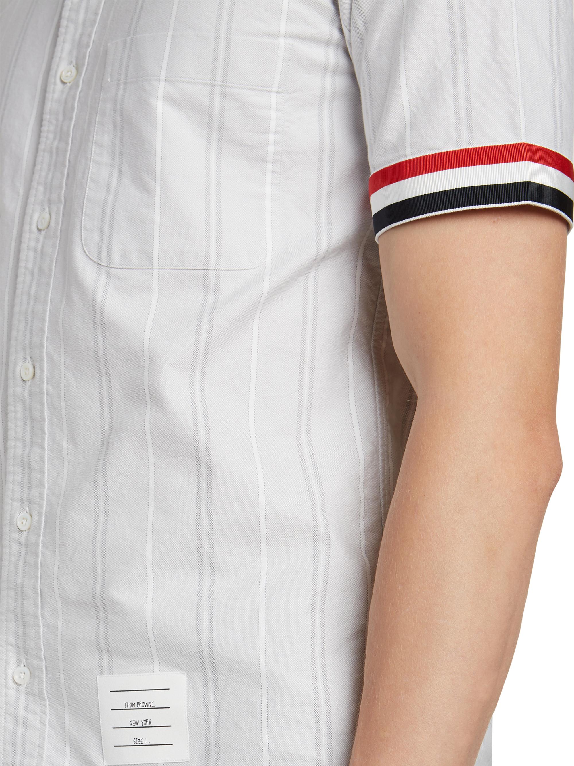 Thom Browne Striped Cotton Shirt | Saks Fifth Avenue