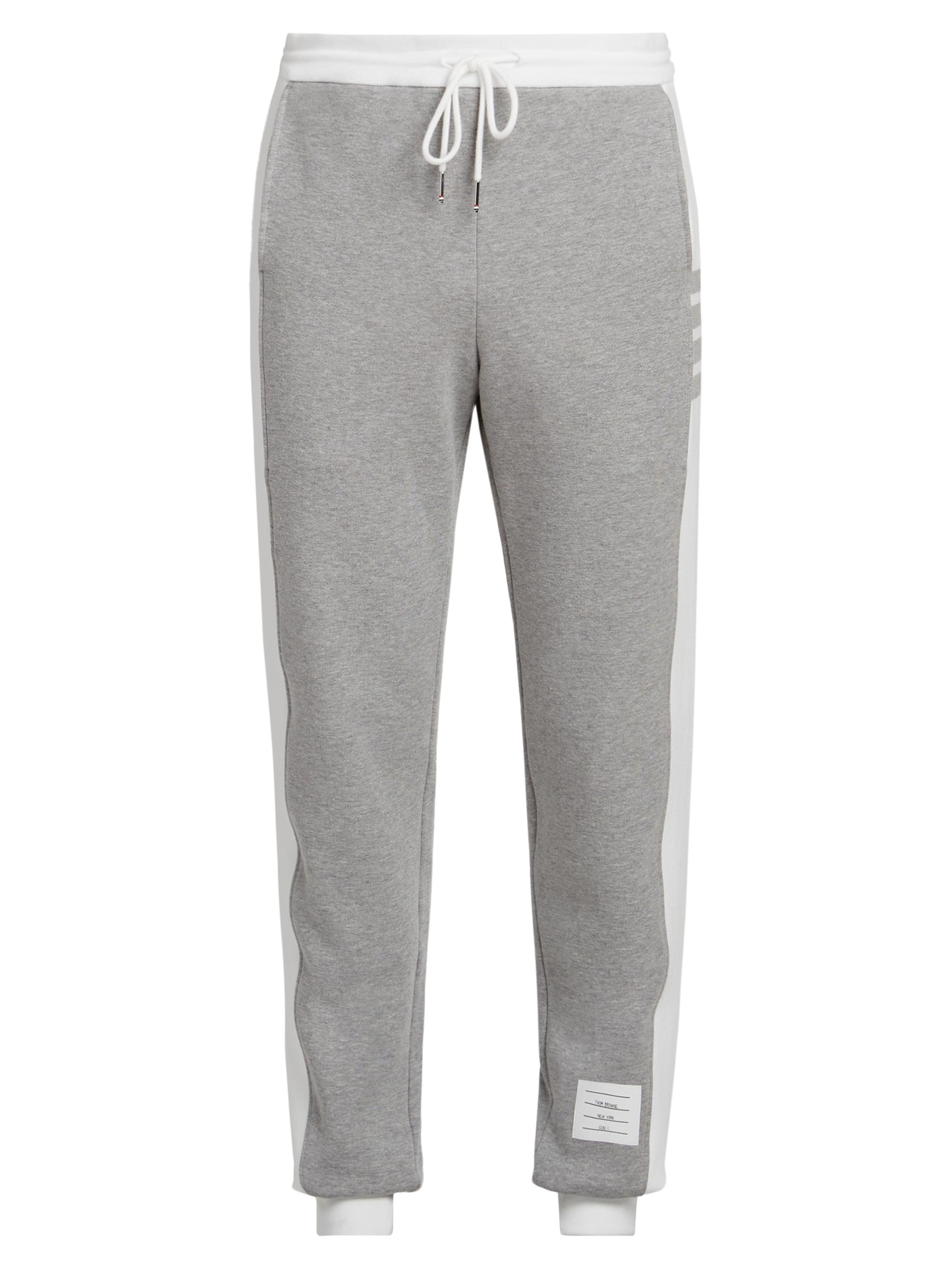 Thom Browne Men's Engineered 4 Bar Classic Loopback Jersey Sweatpants - Light Grey