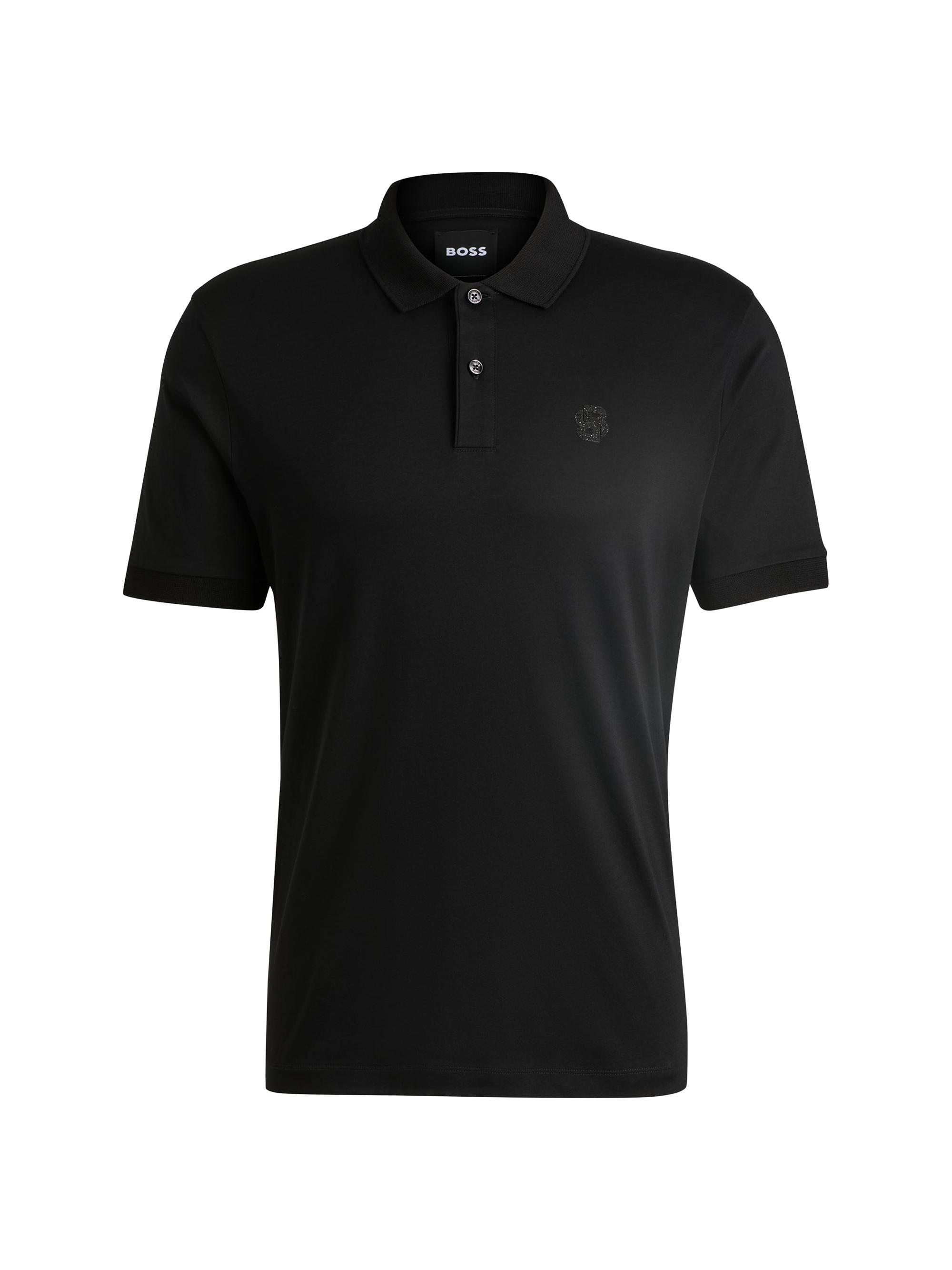 BOSS Men's Mercerized-Cotton Polo Shirt - Black