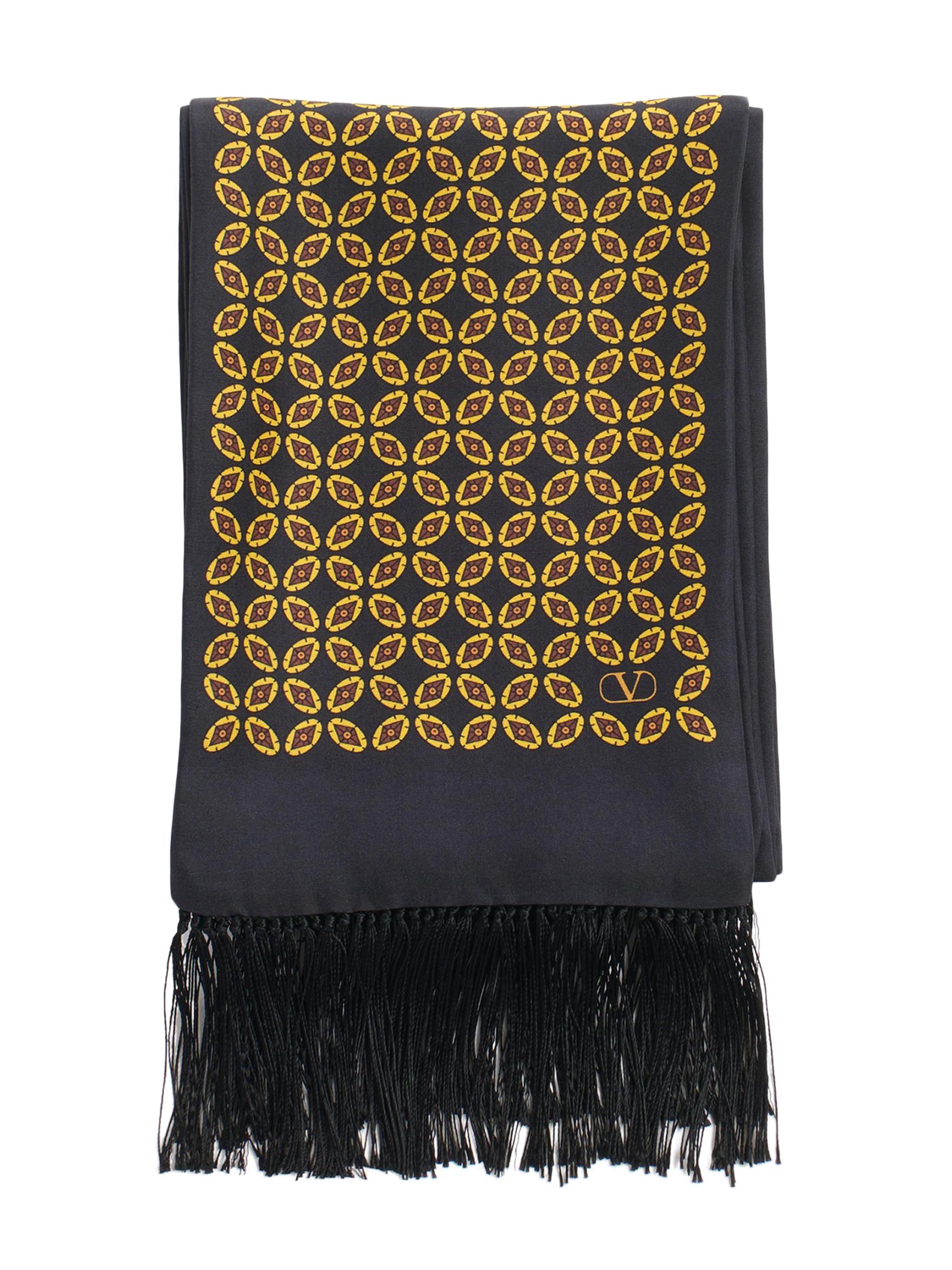 Valentino Garavani Chamber Silk Bandeau Scarf with Fringe | Saks