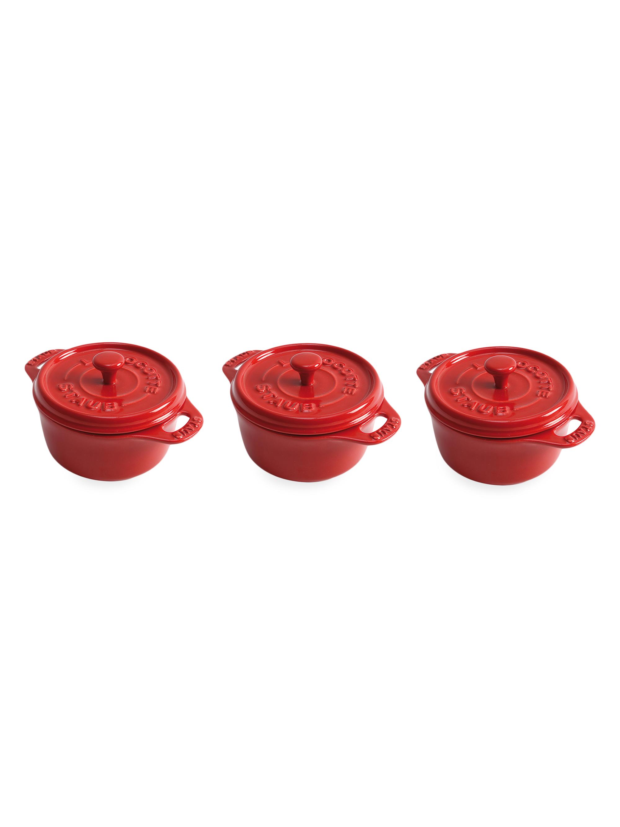 Staub Ceramic 3 Piece Mini Round Cocotte Set | Saks Fifth Avenue