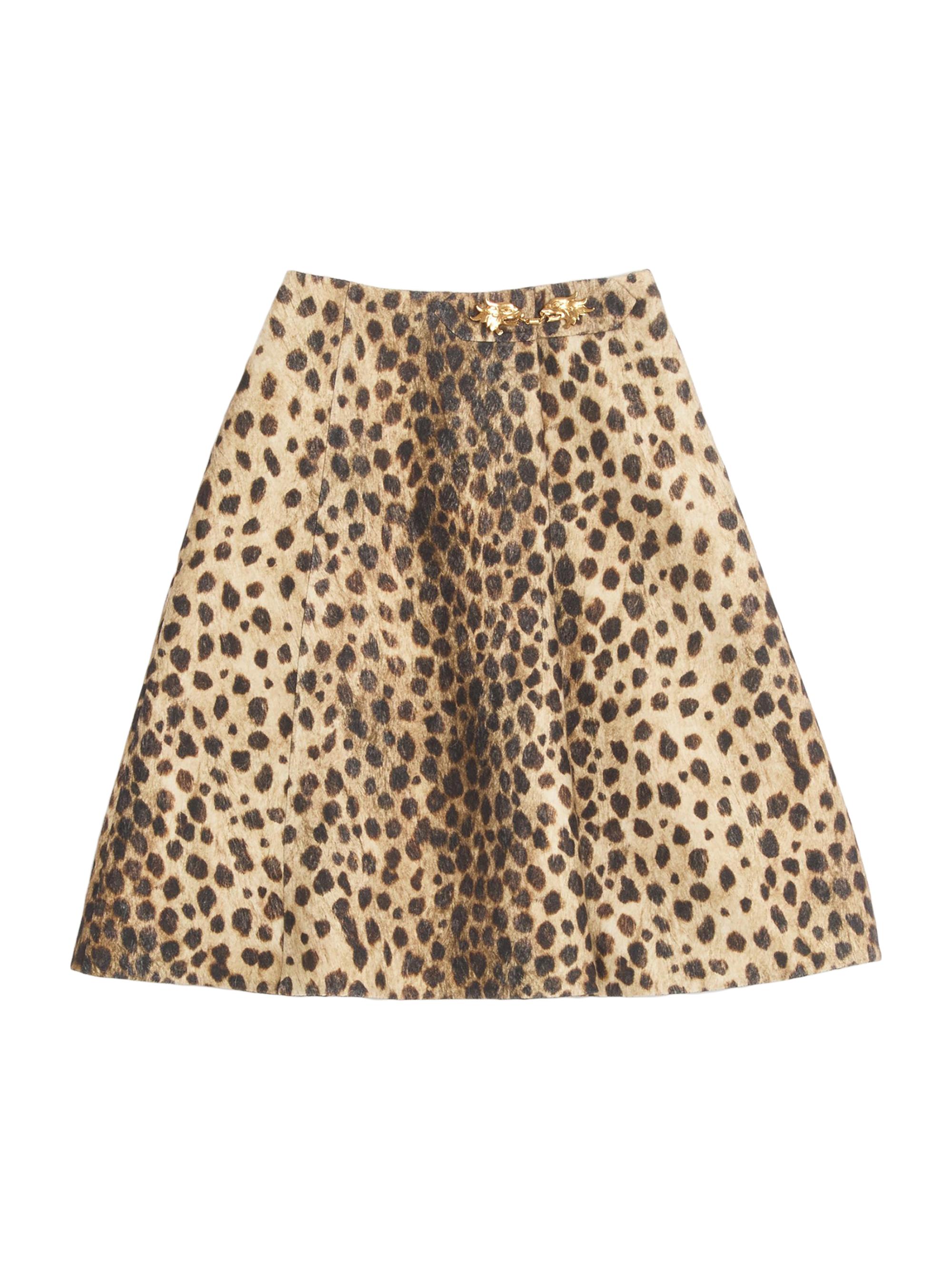 Valentino Garavani Women's Wool Cloth Skirt in Jaguar Spots Print - Animal Print