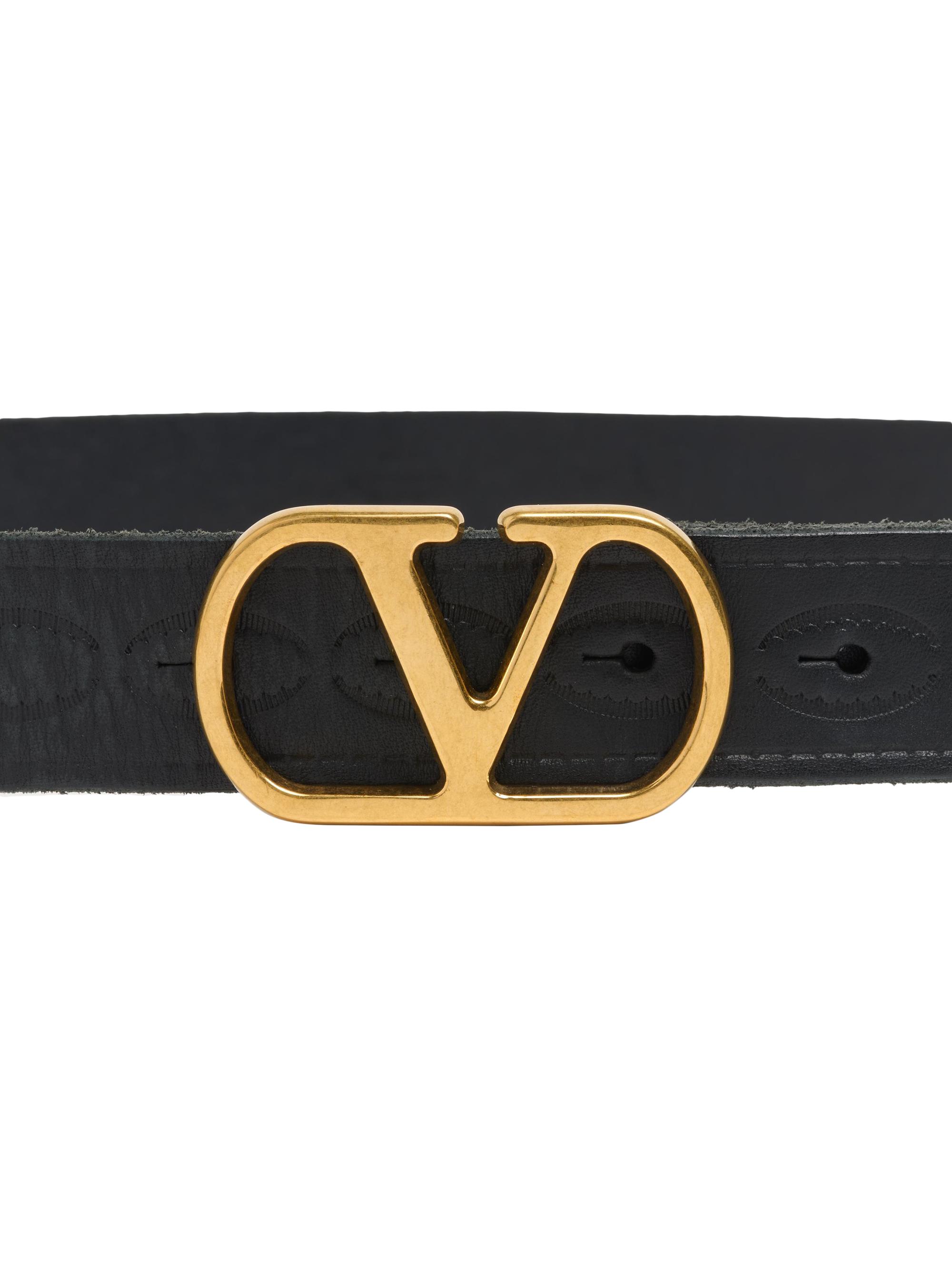 Valentino Garavani VLogo Signature Calfskin Belt 30MM | Saks Fifth