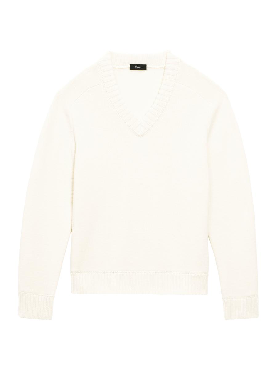 Theory Heavy Wool-Cashmere V-Neck Sweater | Saks Fifth Avenue