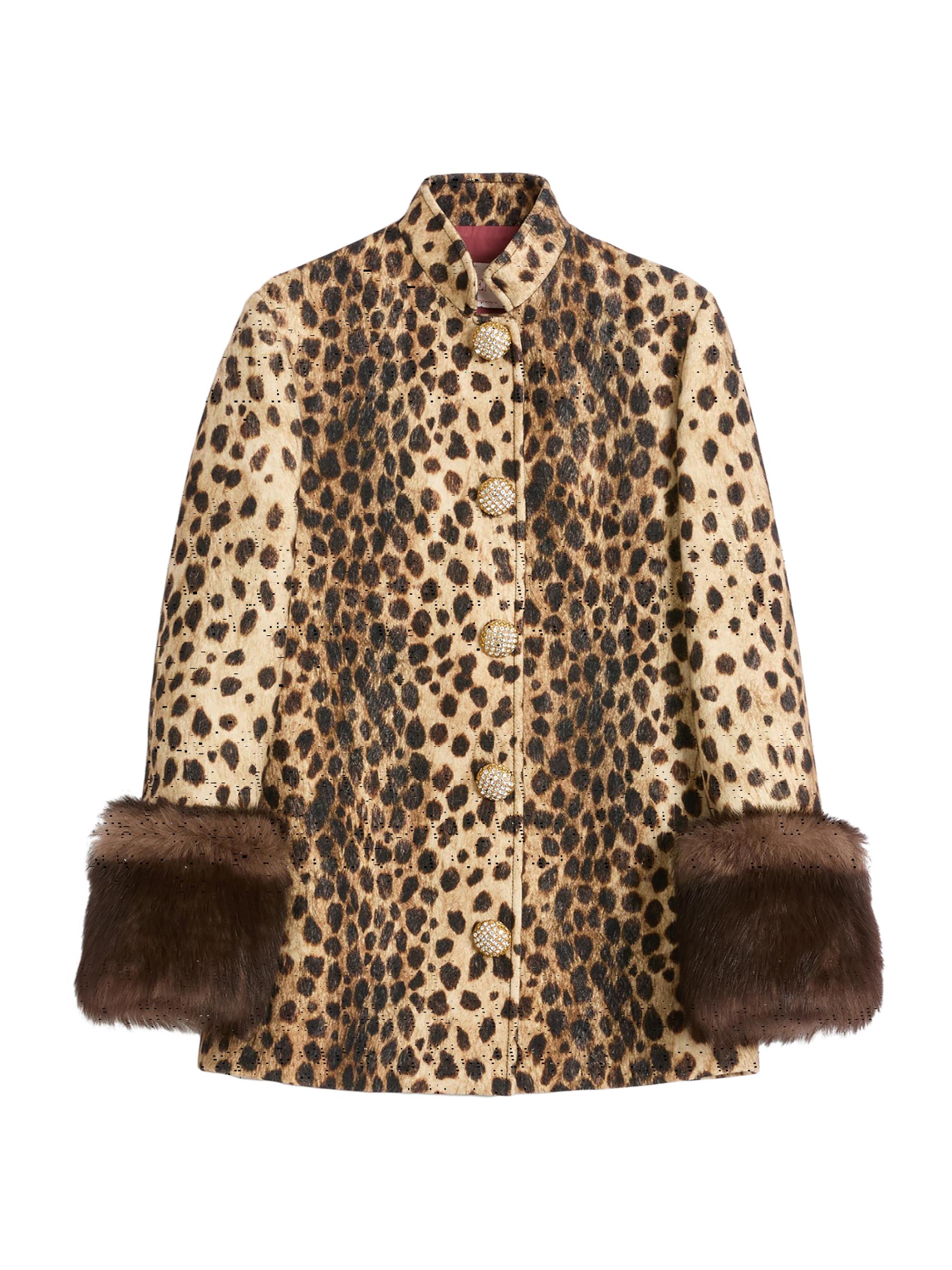Valentino Garavani Women's Jaguar Spots Printed Wool Cloth Caban - Animal Print