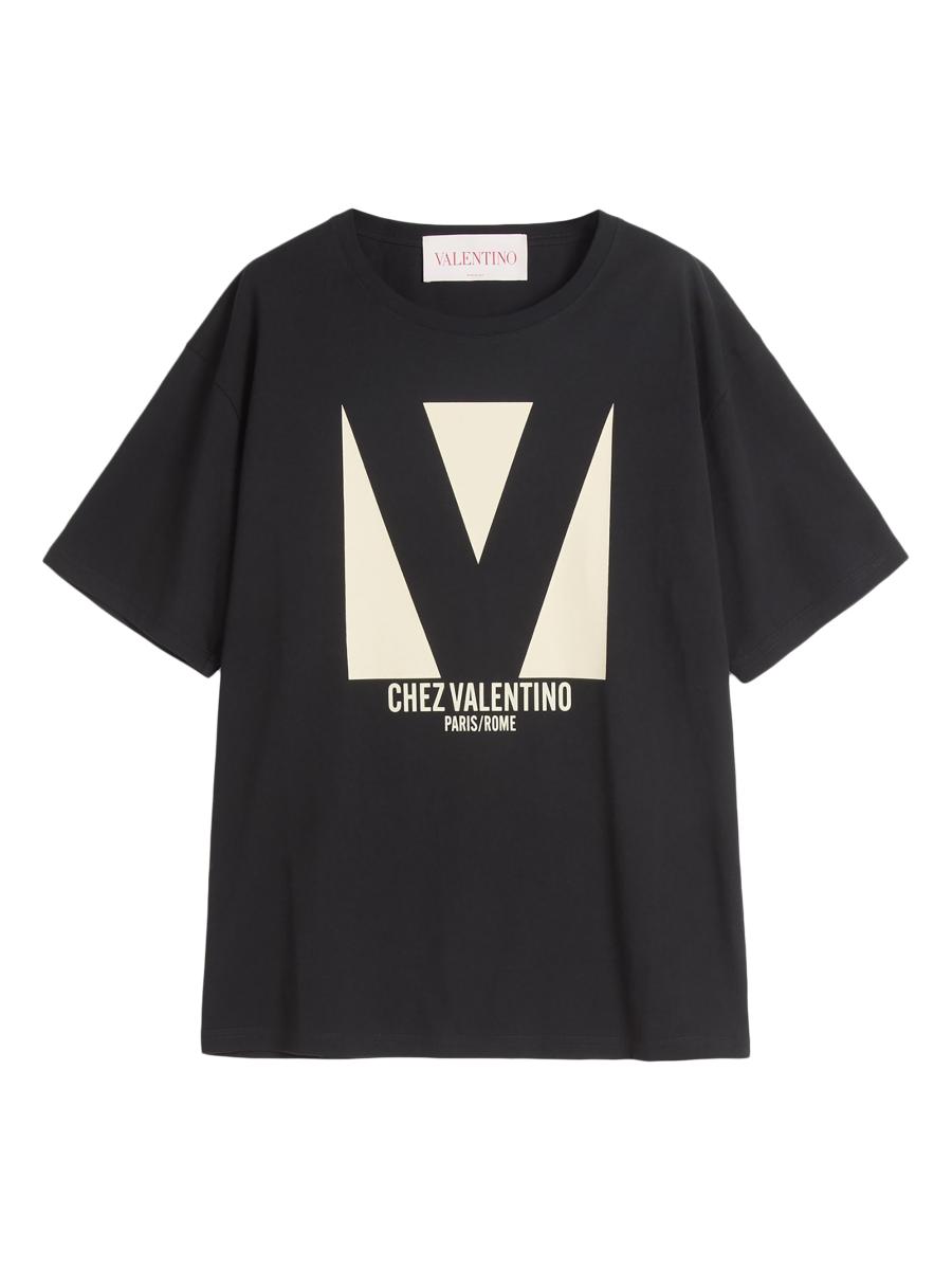 Valentino Garavani Jersey Cotton T-Shirt with Chez Valentino Print