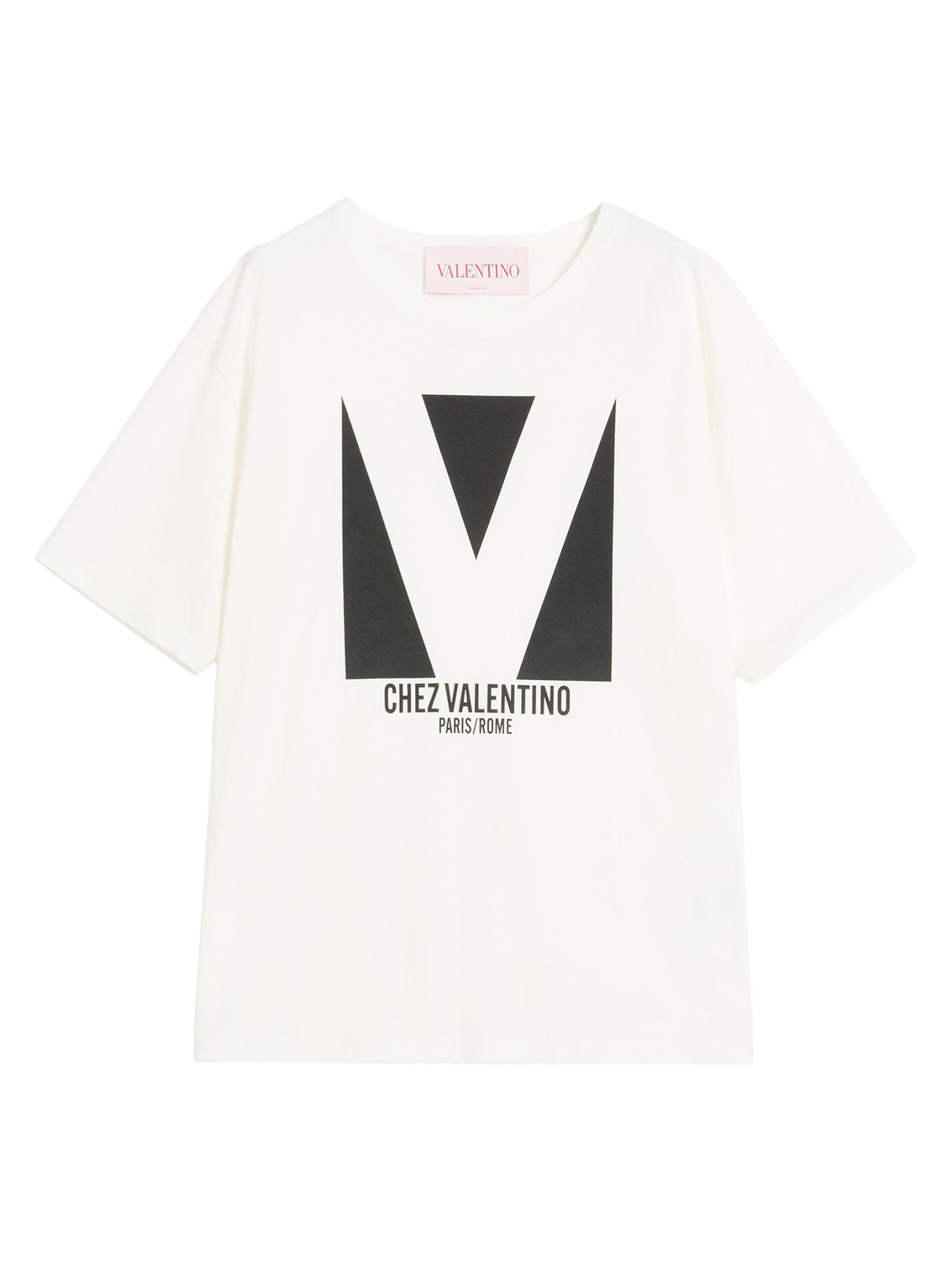 Valentino Garavani Jersey Cotton T-Shirt with Chez Valentino Print