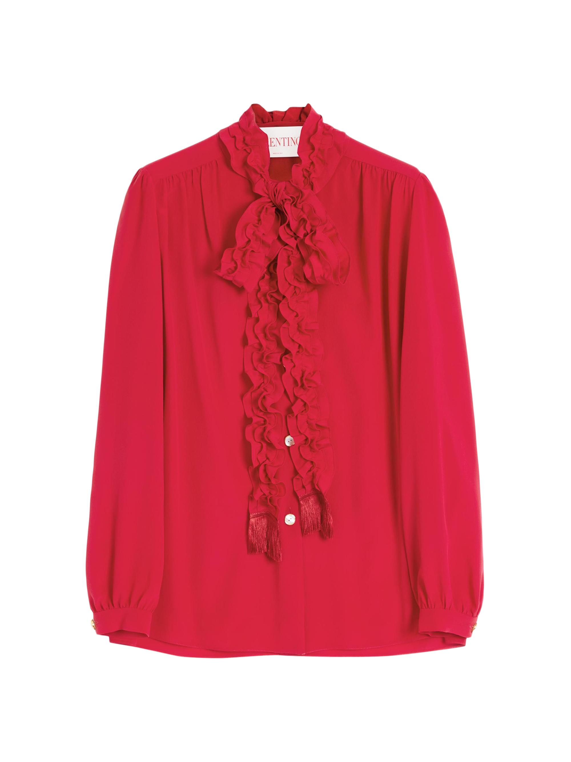 Valentino Garavani Women's Crepe De Chine Shirt - Red