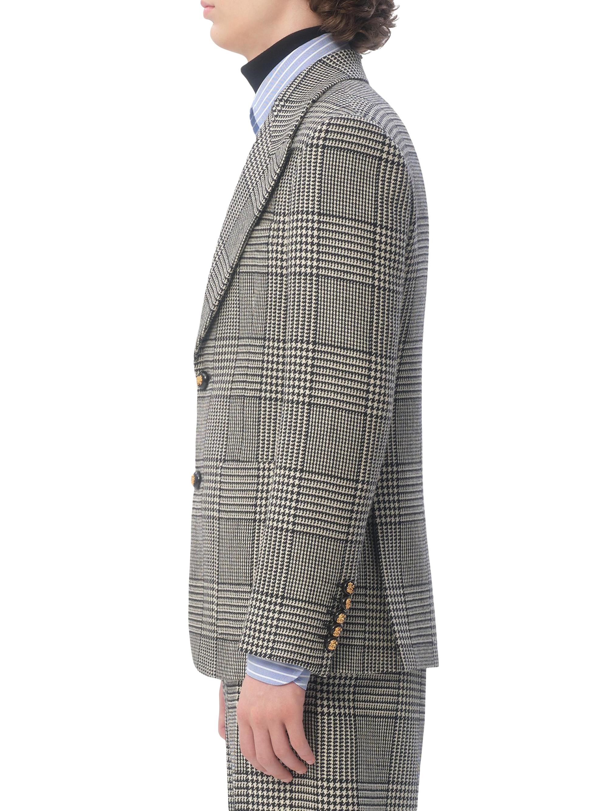 Valentino Garavani Single-Breasted Wool Jacket with Check Pattern
