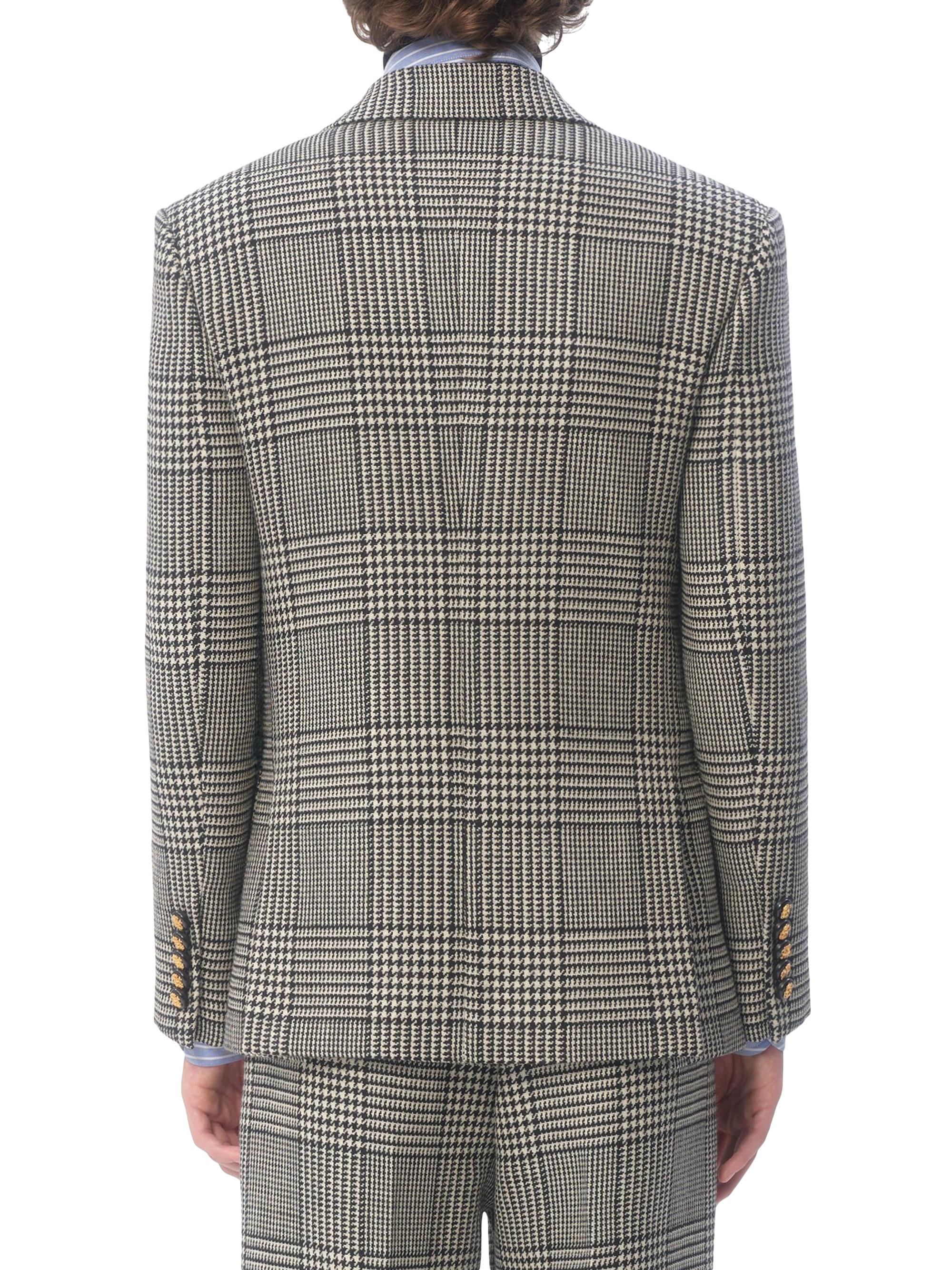 Valentino Garavani Single-Breasted Wool Jacket with Check Pattern