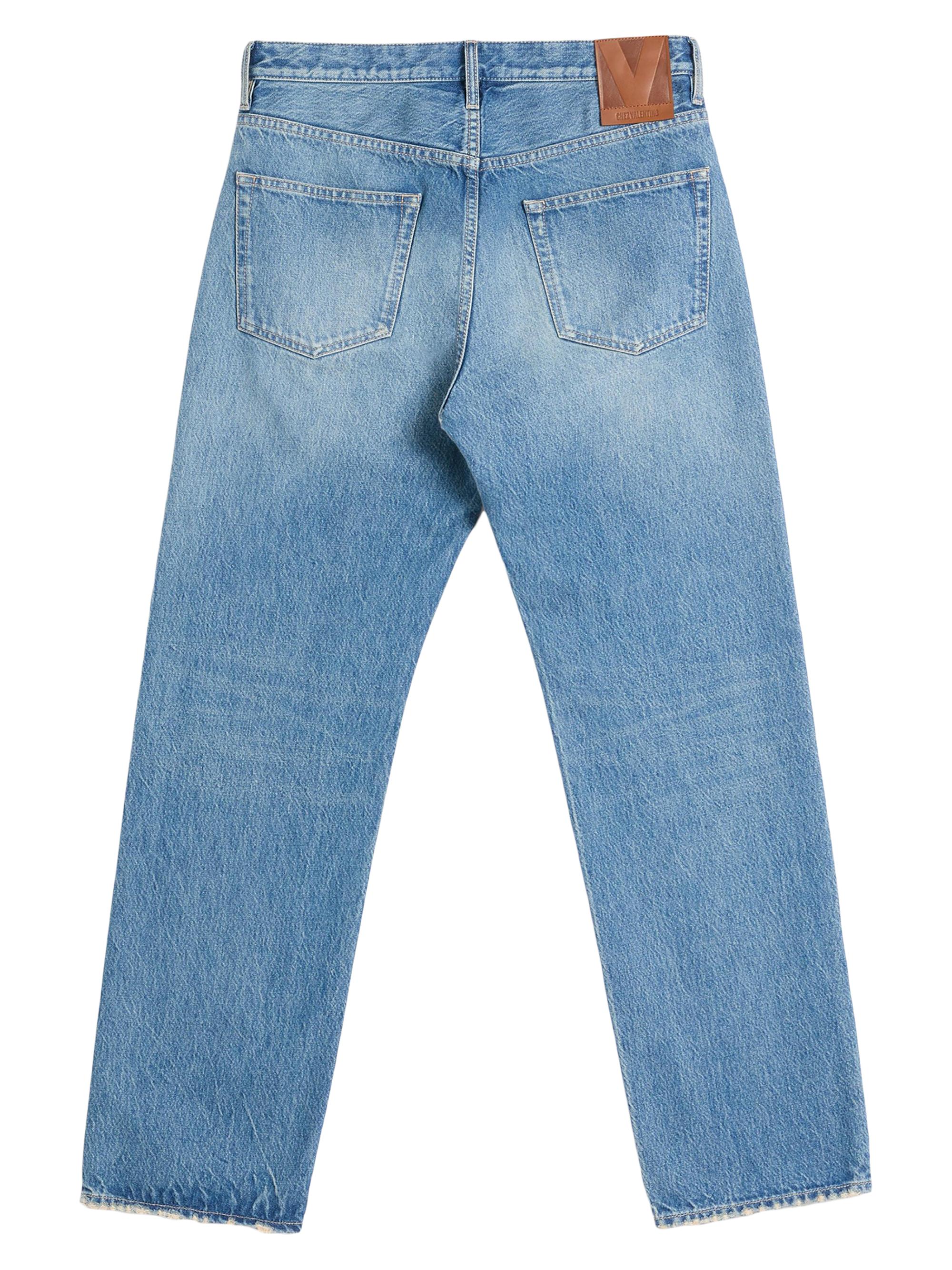 パンツ VALENTINO CROPED DENIM TROUSERS size48 Vintage Valentino Jeans Denim Straight Leg Bottoms – Elektra Vintage