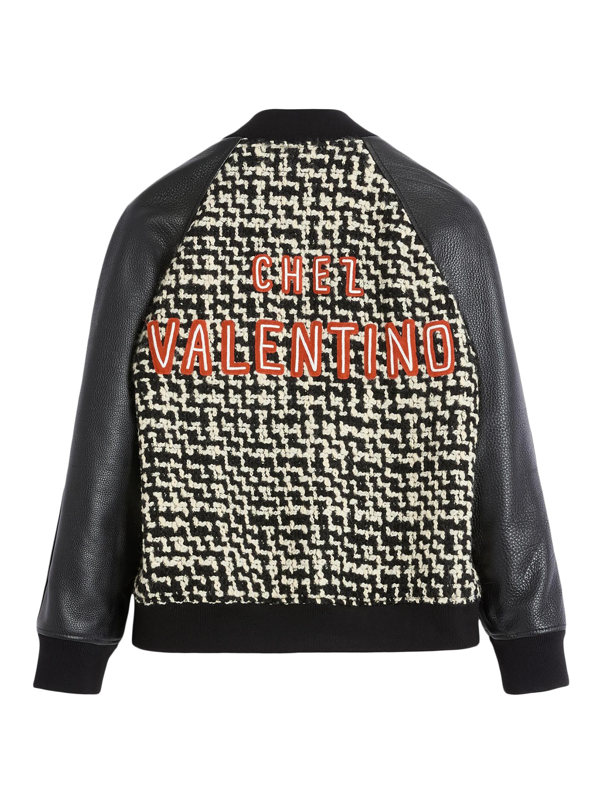 Valentino Garavani Wool Tweed Bomber Jacket with Chez Valentino