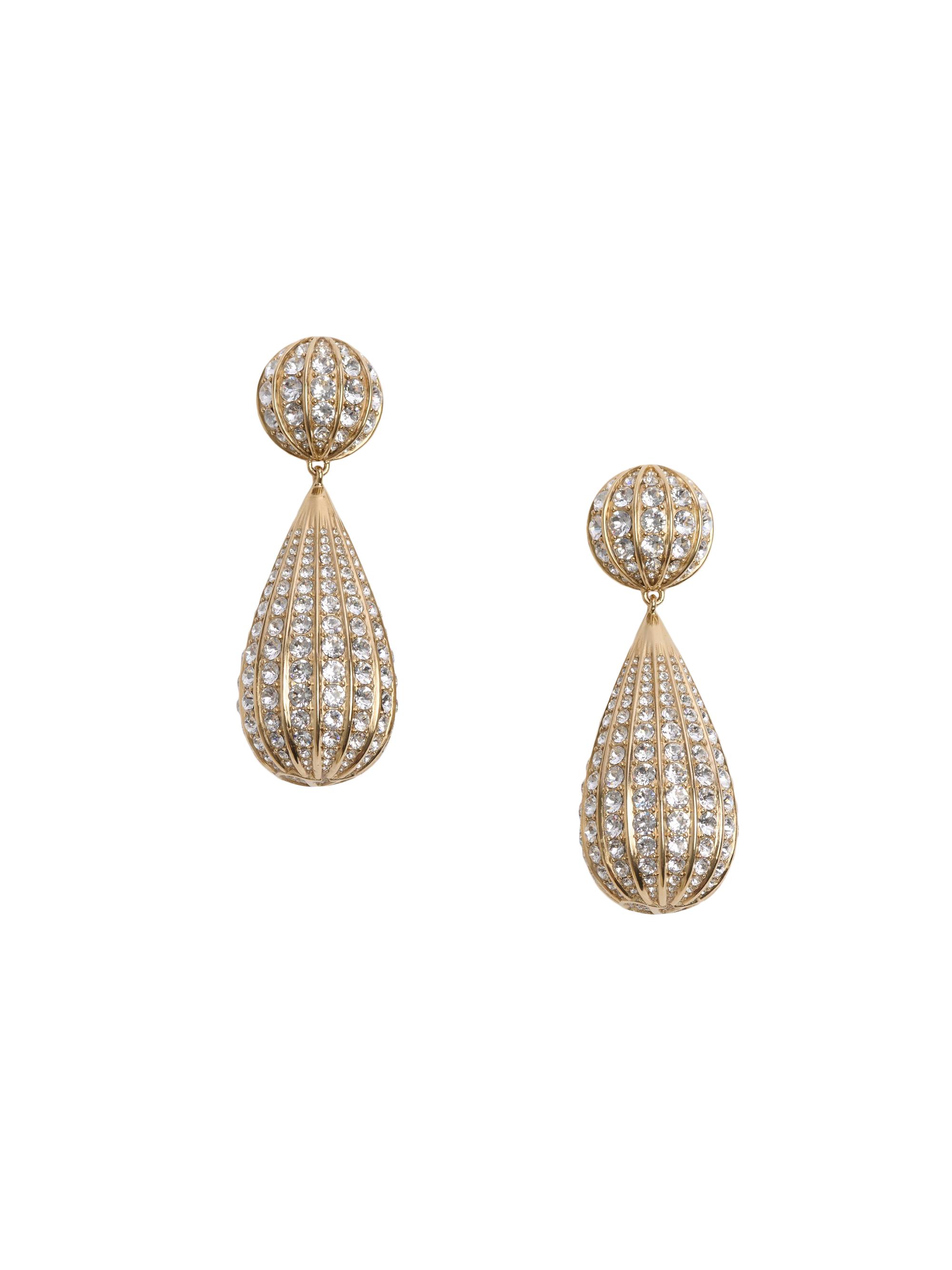 Valentino Garavani Women's Poetiques Des Gouttes Metal and Swarovski Crystal Earrings - Gold Crystal