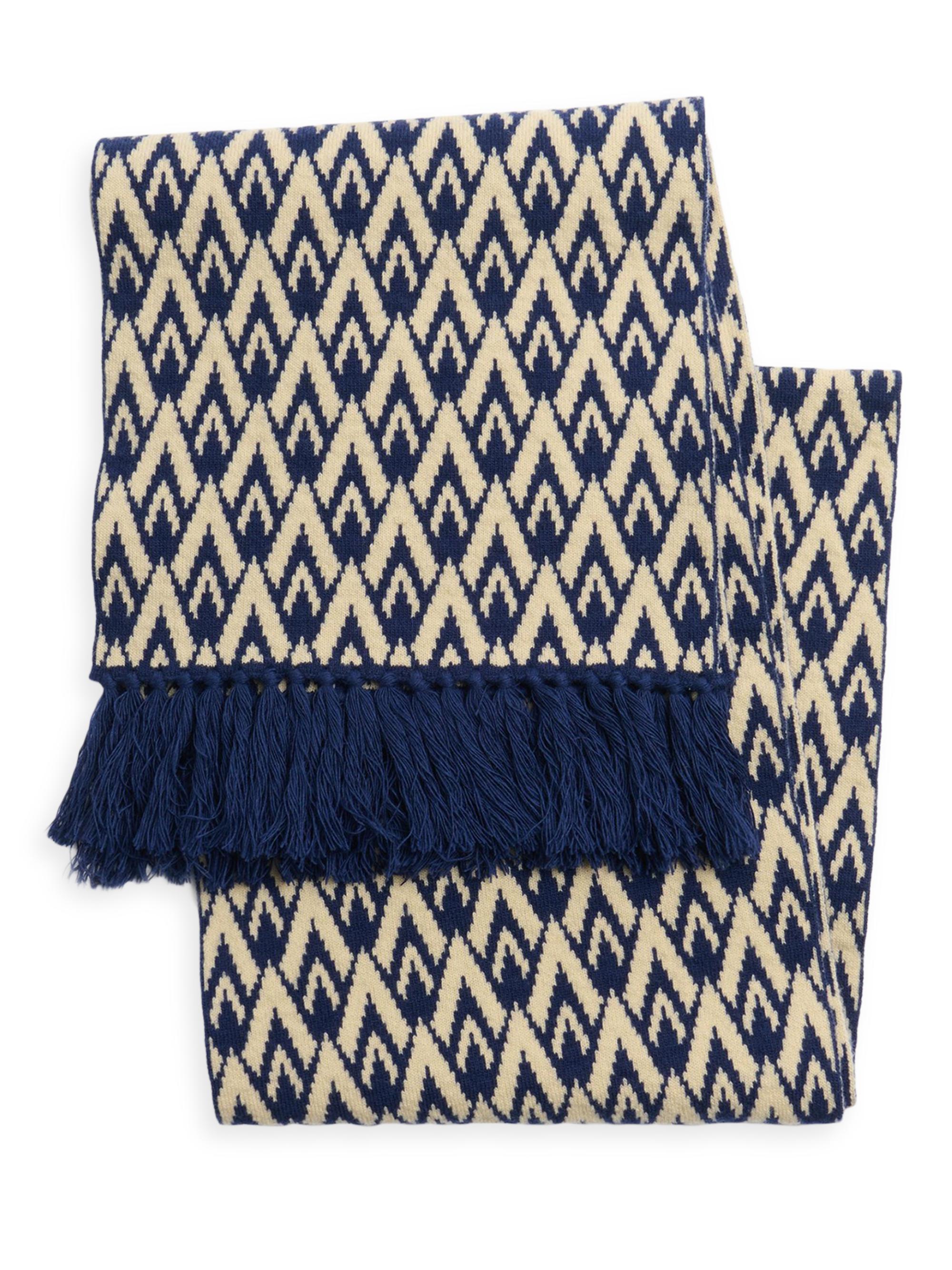 Valentino Garavani Men's Toute La V Knitted Wool Scarf -  Navy
