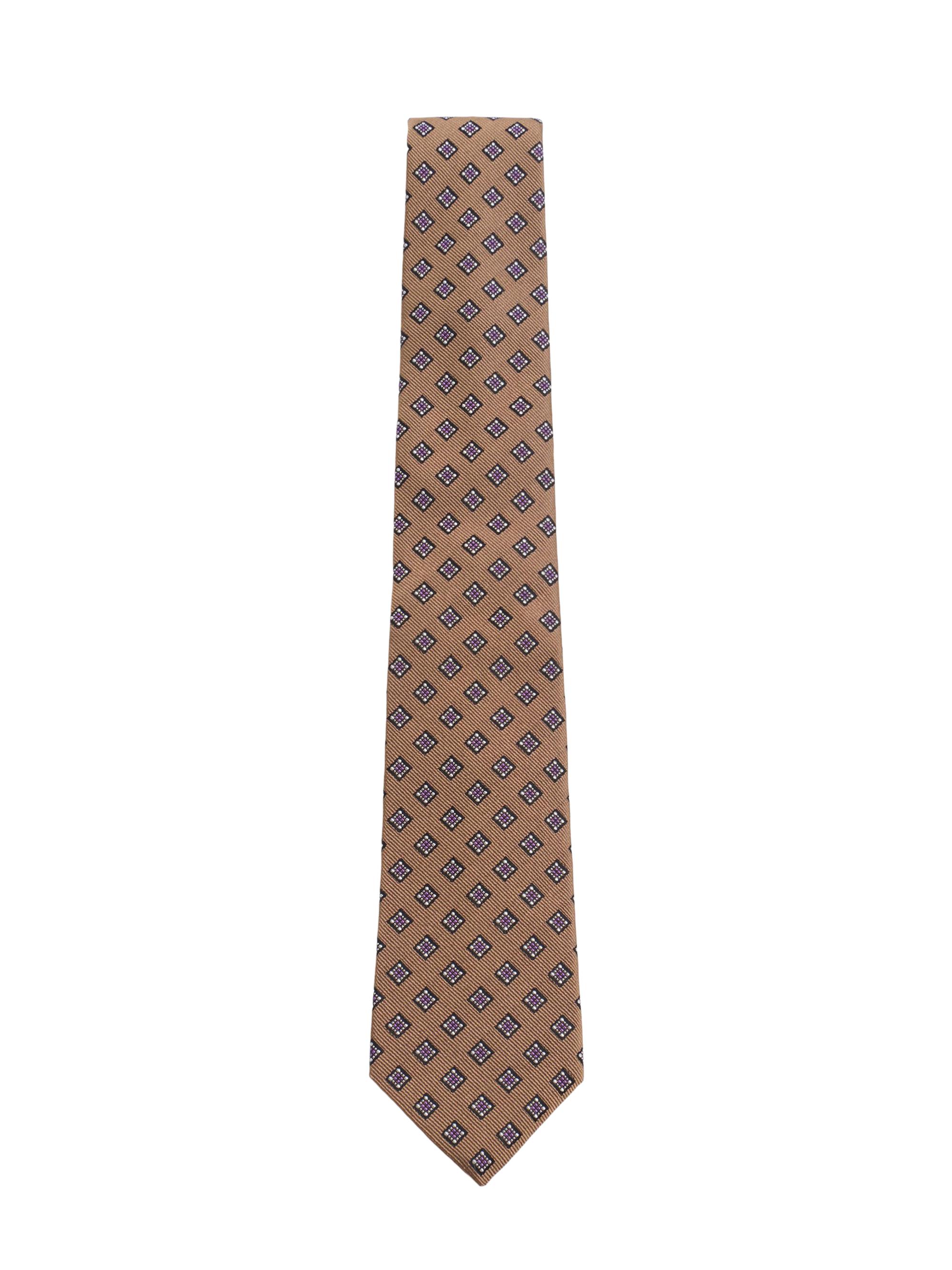 Valentino Garavani Men's Valentie Micro-Check Silk Tie - Beige Black