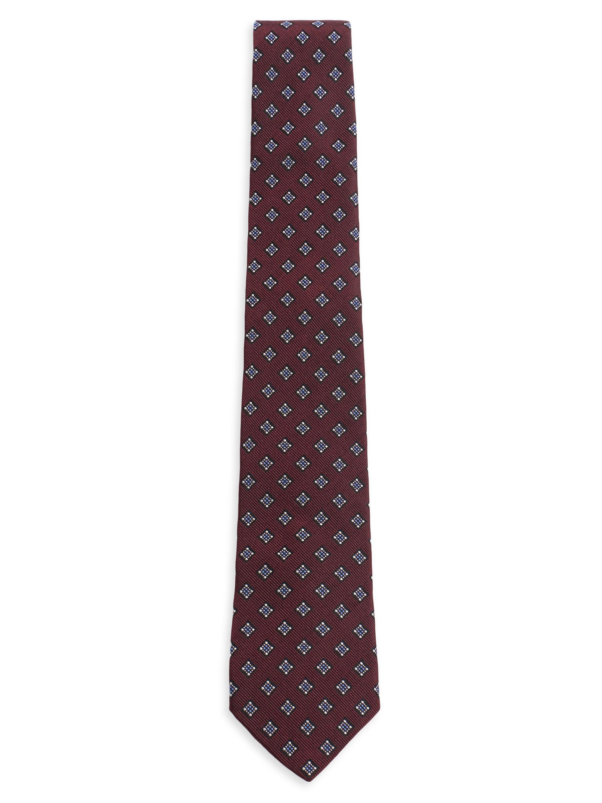 Valentino Garavani Men's Valentie Micro-Check Silk Tie - Maroon