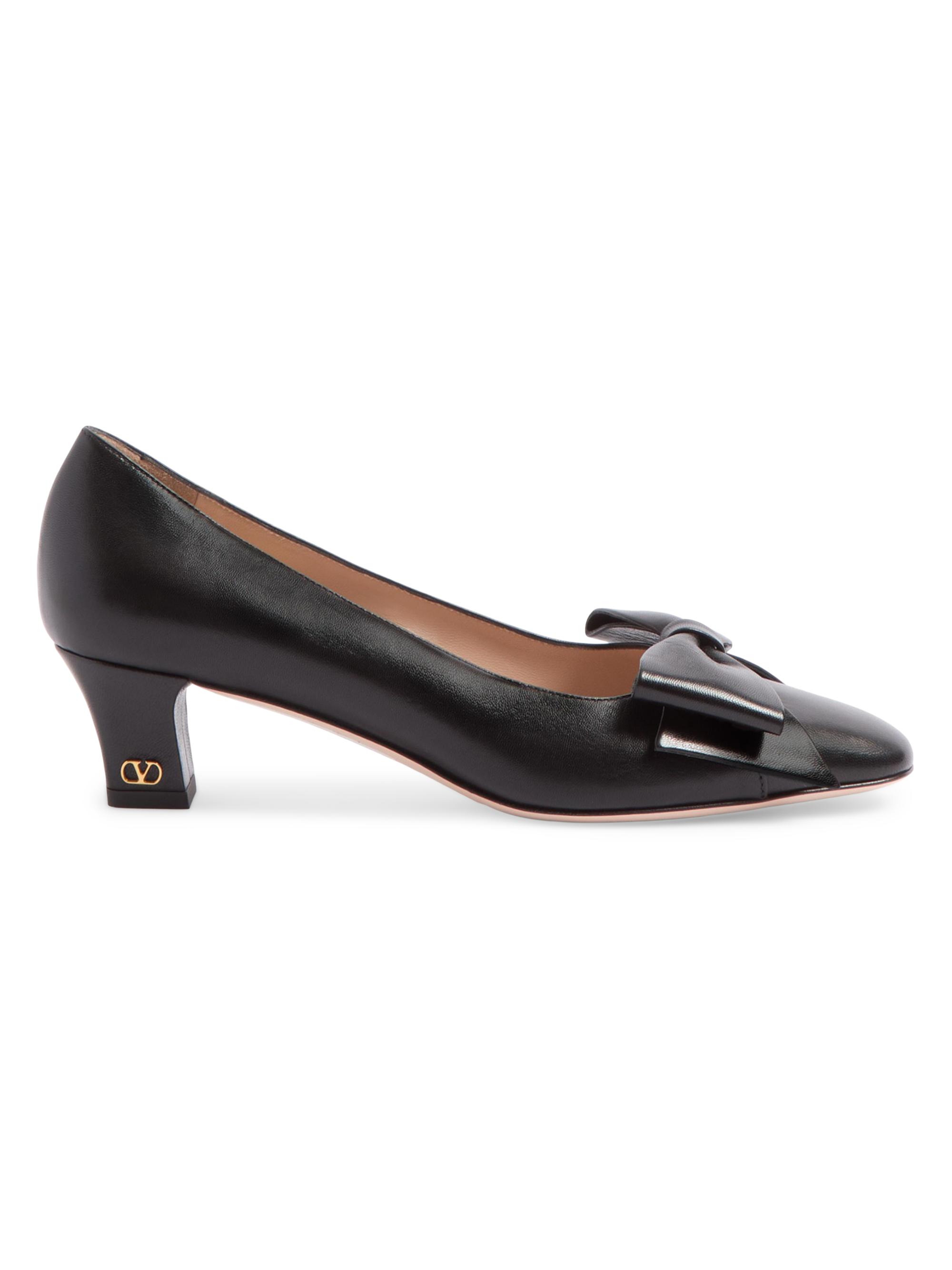 Valentino Garavani Women's Bow Kidskin 45MM Pumps - Black