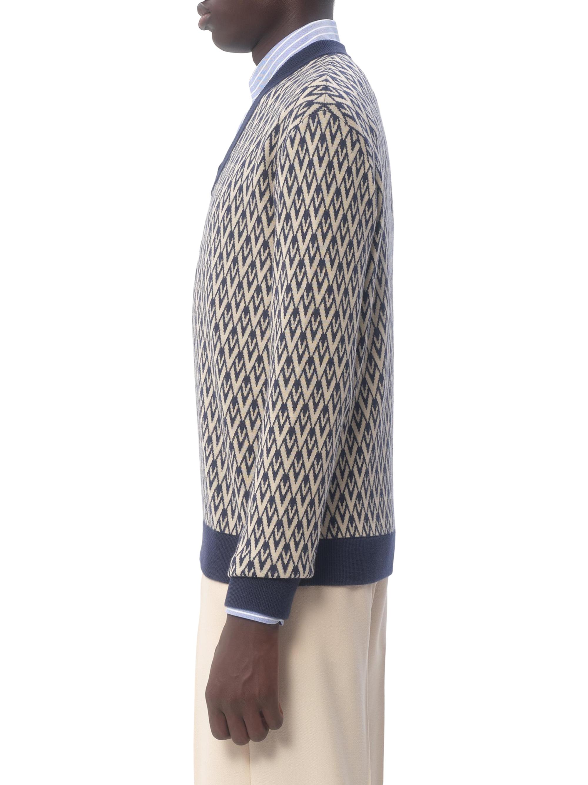 Valentino Garavani Wool Sweater with Toute La V Jacquard Pattern