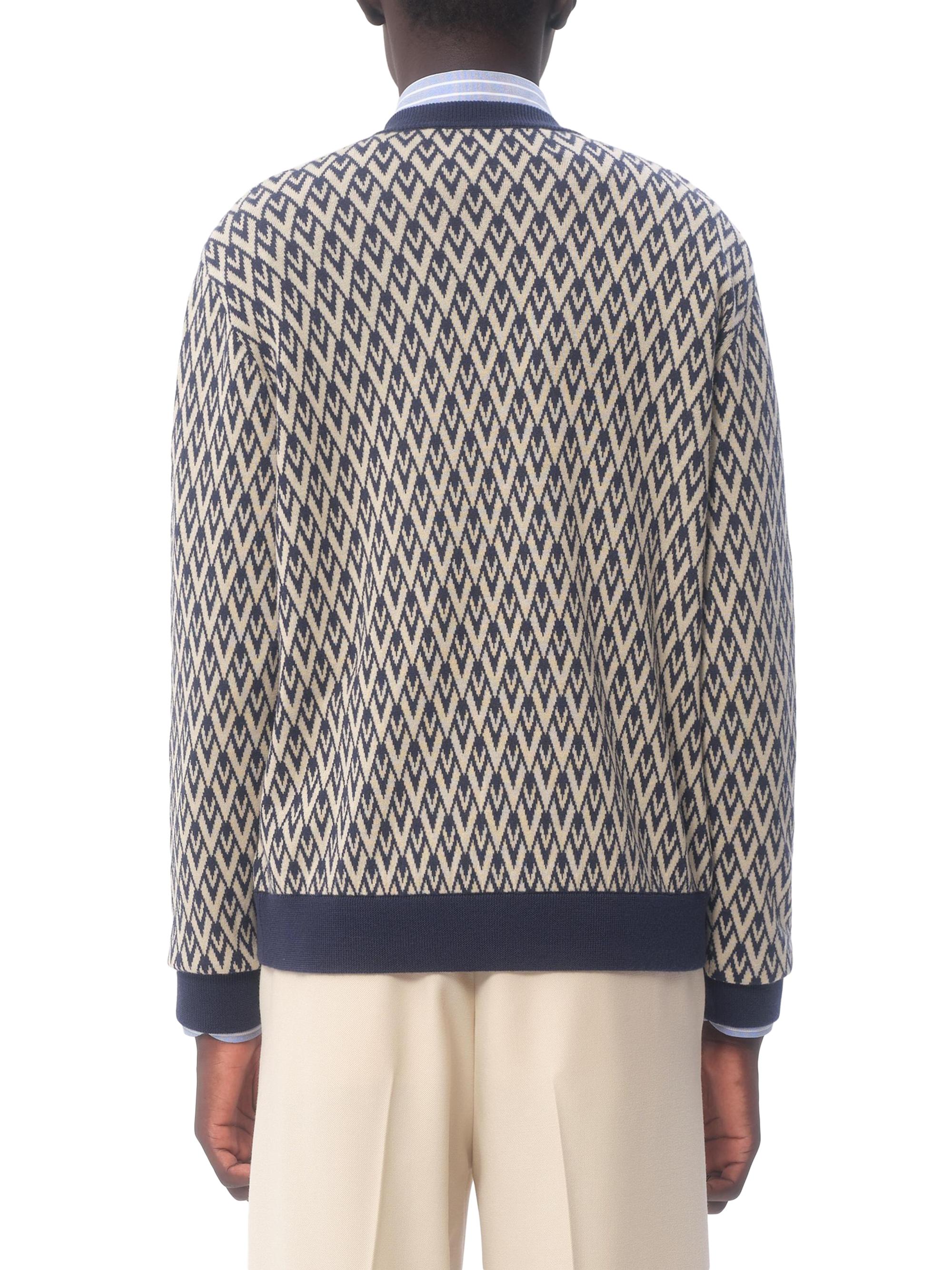 Valentino Garavani Wool Sweater with Toute La V Jacquard Pattern