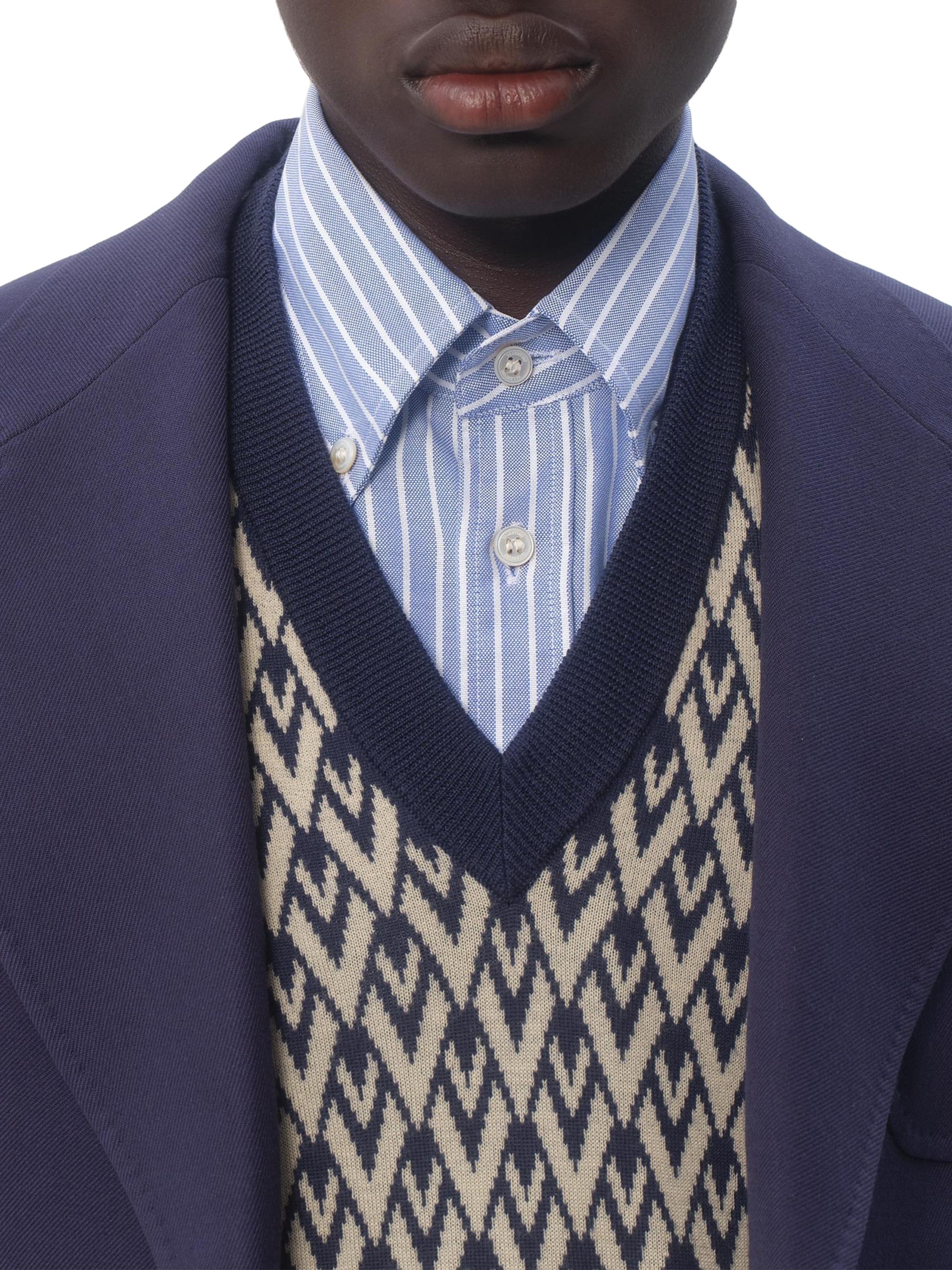 Valentino Garavani Wool Sweater with Toute La V Jacquard Pattern