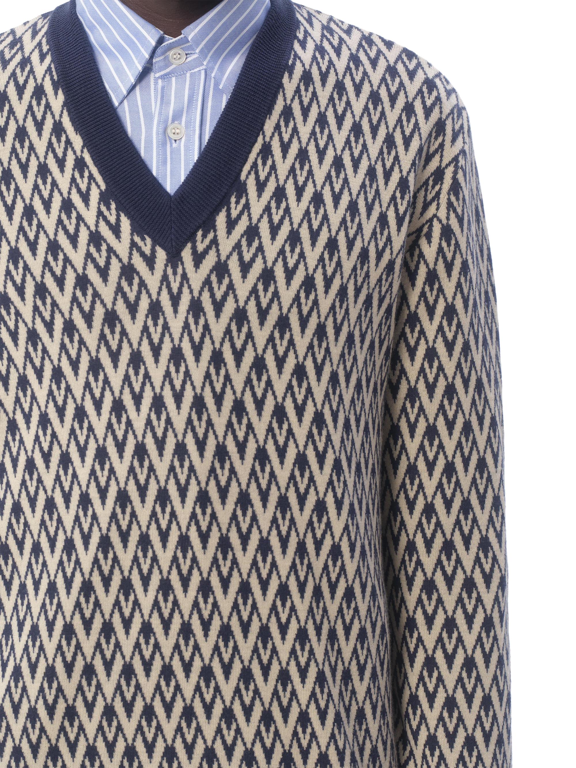 Valentino Garavani Wool Sweater with Toute La V Jacquard