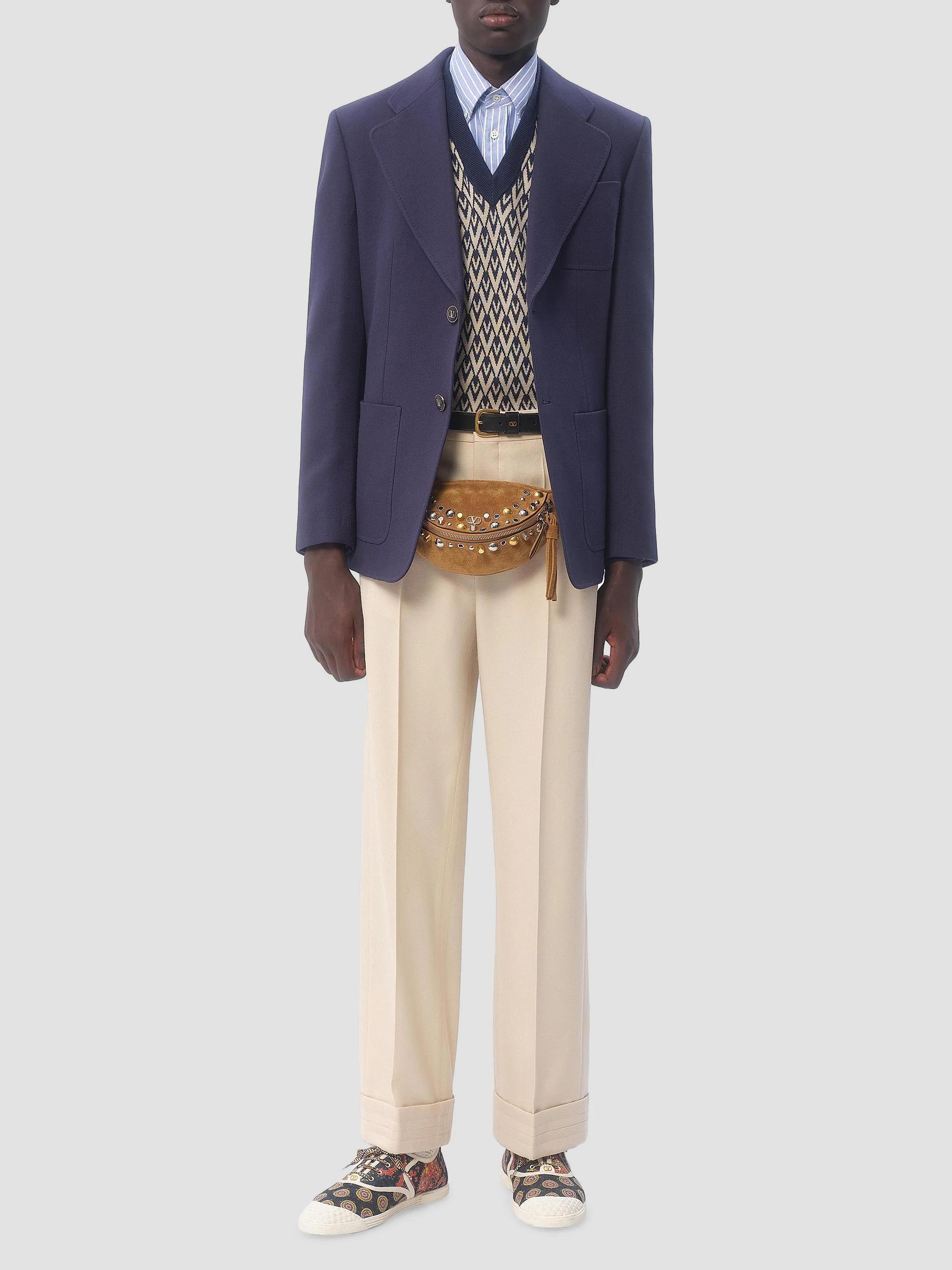 Valentino Garavani Wool Sweater with Toute La V Jacquard Pattern