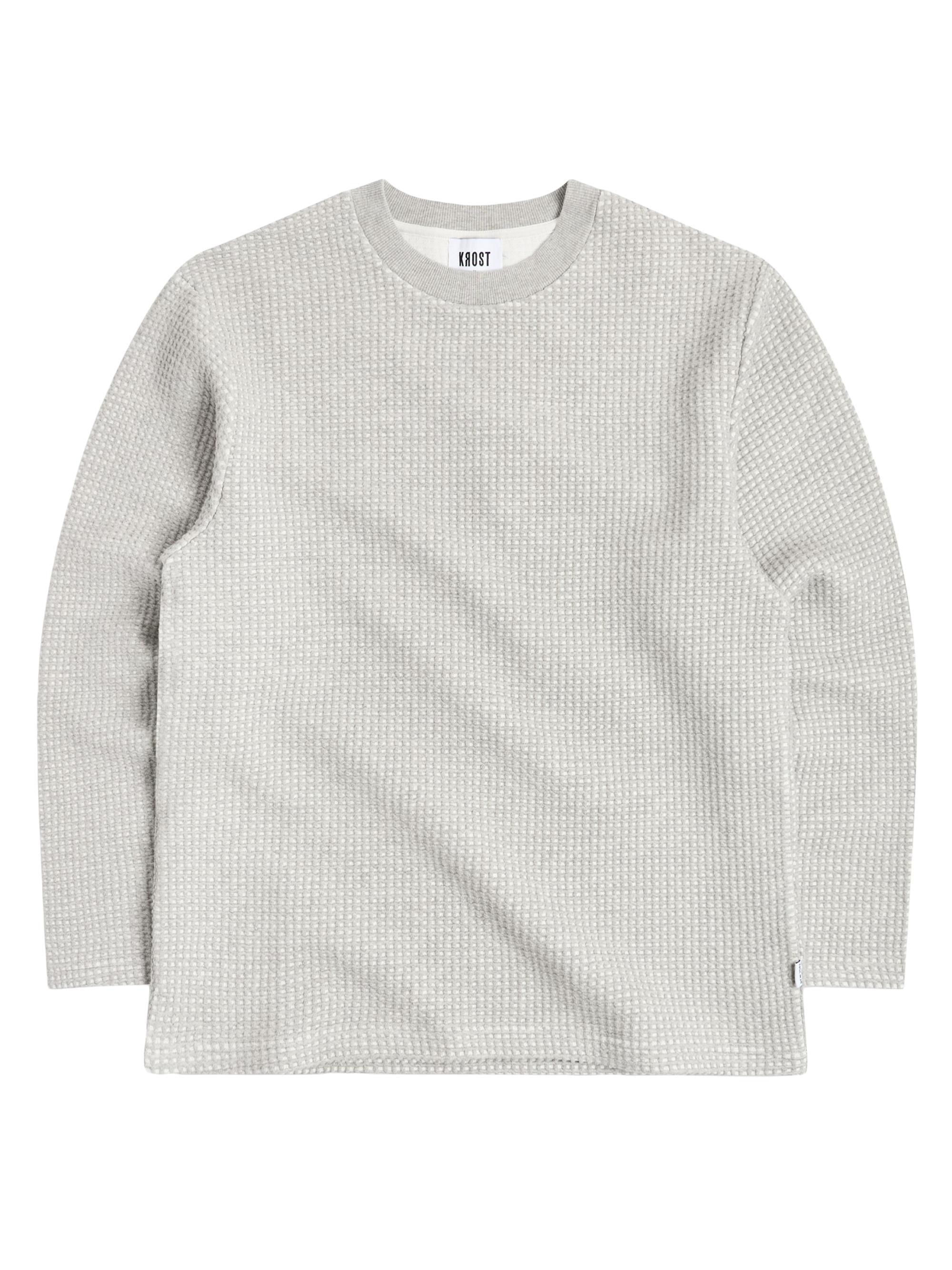 Krost Men's Waffle Long Sleeve Tee - Heather Grey