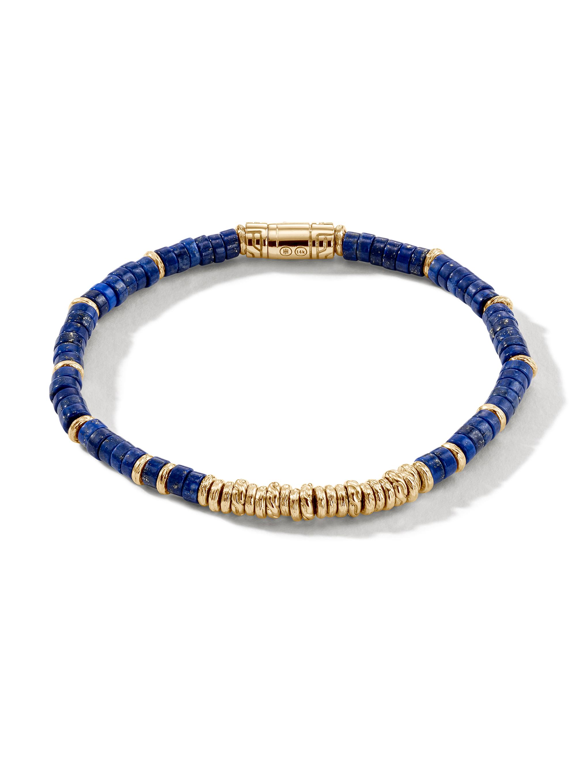 John Hardy Men's Heishi 14K Yellow Gold & Lapis Lazuli Classic Chain Bracelet - Gold