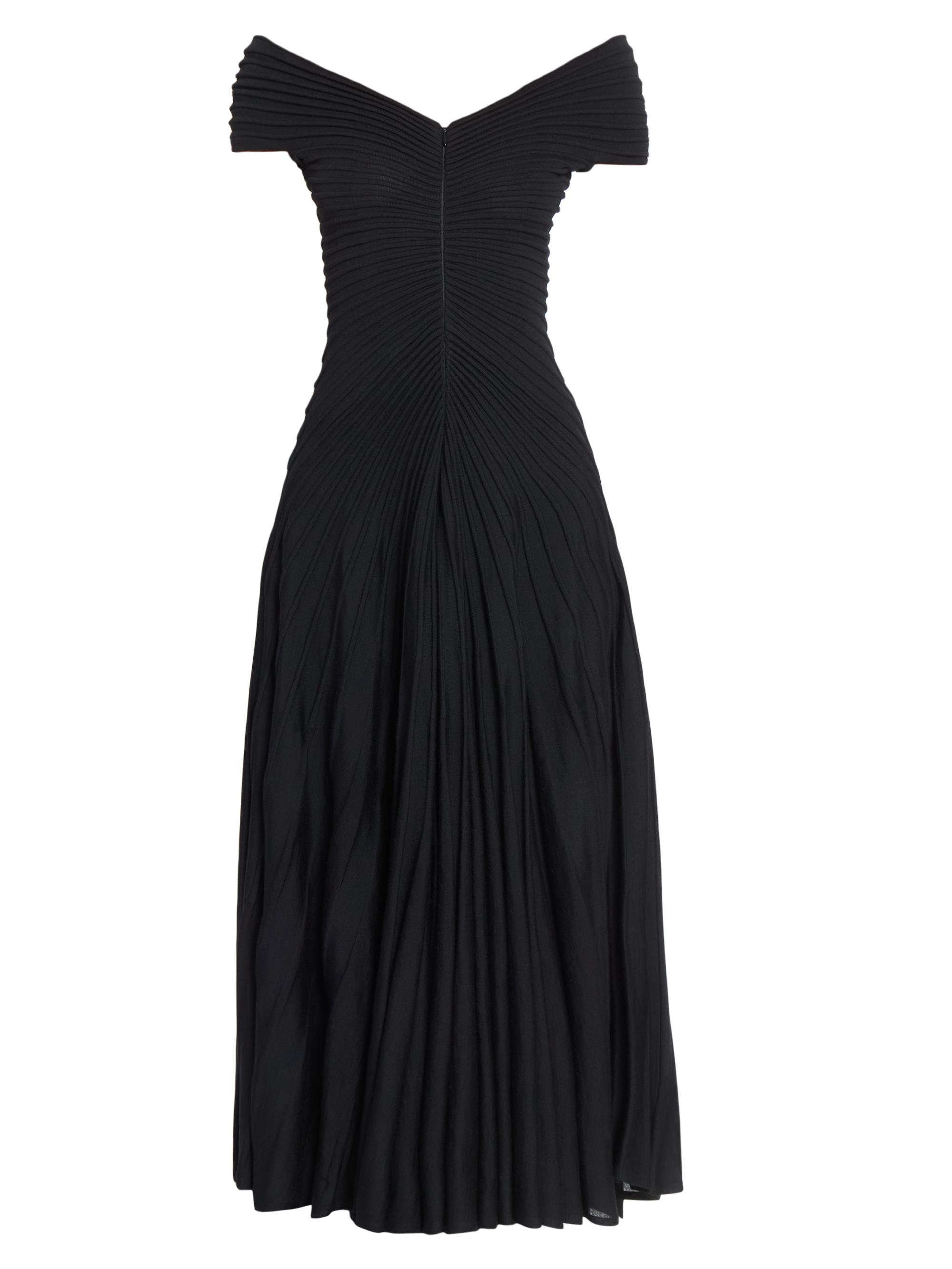 Alaïa Women's Wool Off-The-Shoulder Maxi Dress - Noir Alaia
