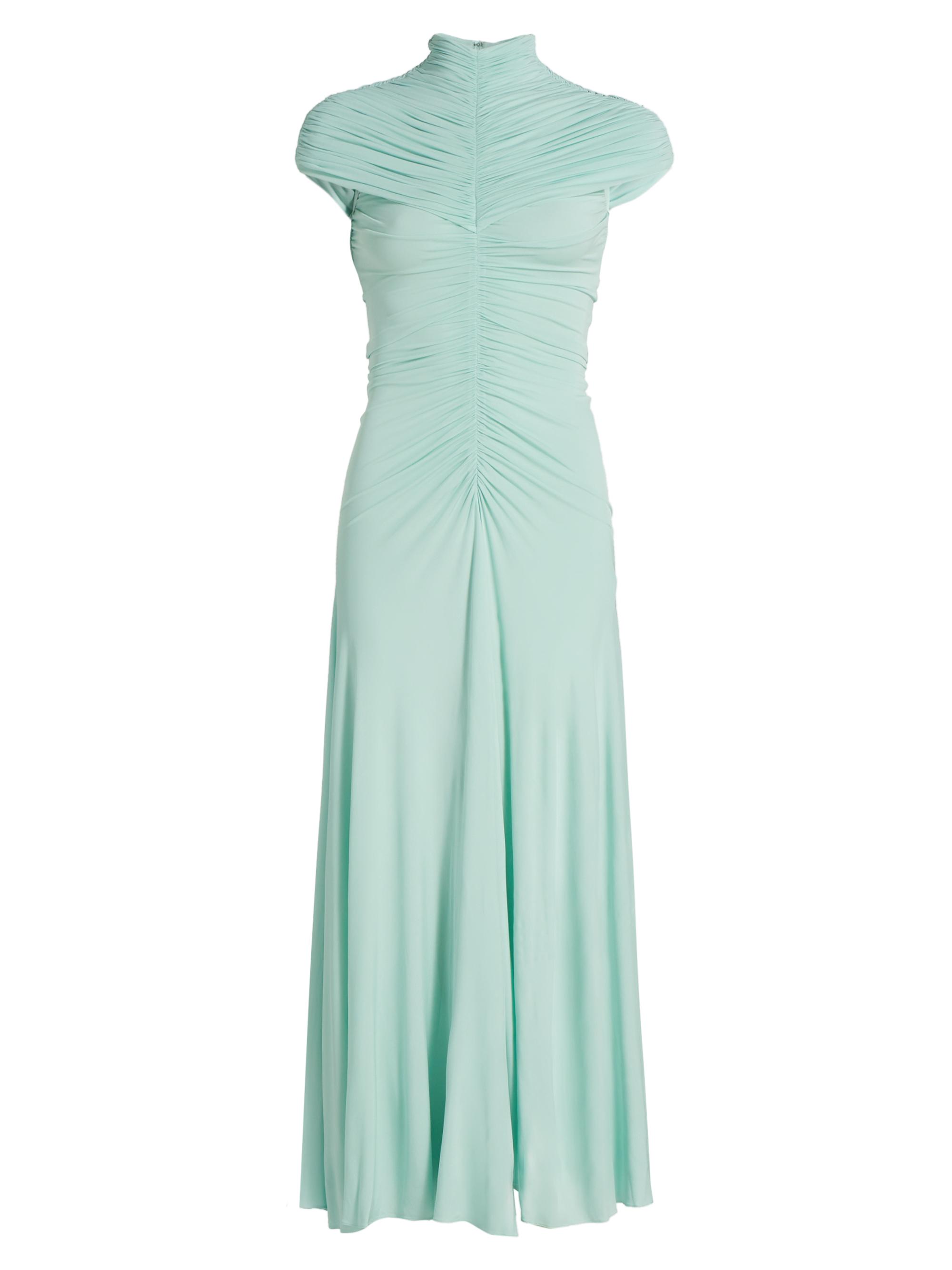 Alaïa Women's Gathered High-Neck Maxi Dress - Menthe Pastel