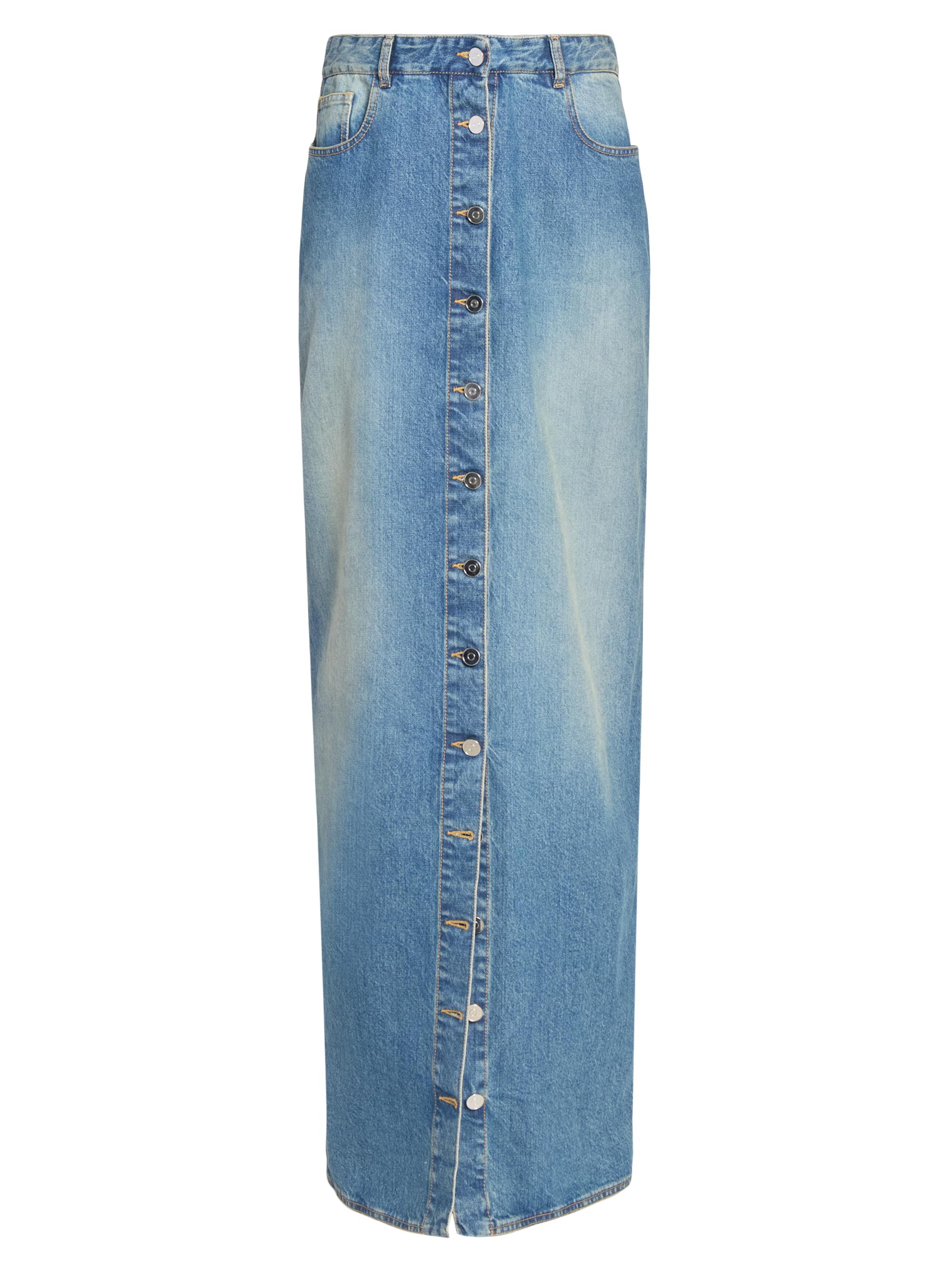 Alaïa Five-Pocket-Style Denim Column Skirt | Saks Fifth Avenue