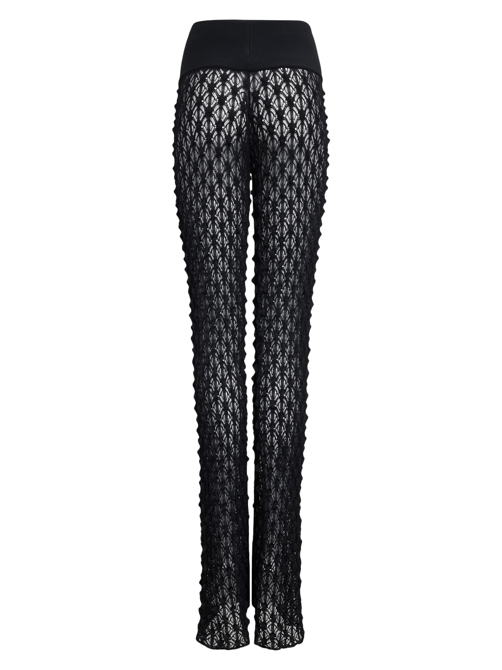 Alaïa Women's Sheer Stretch Flared Pants - Noir Alaia
