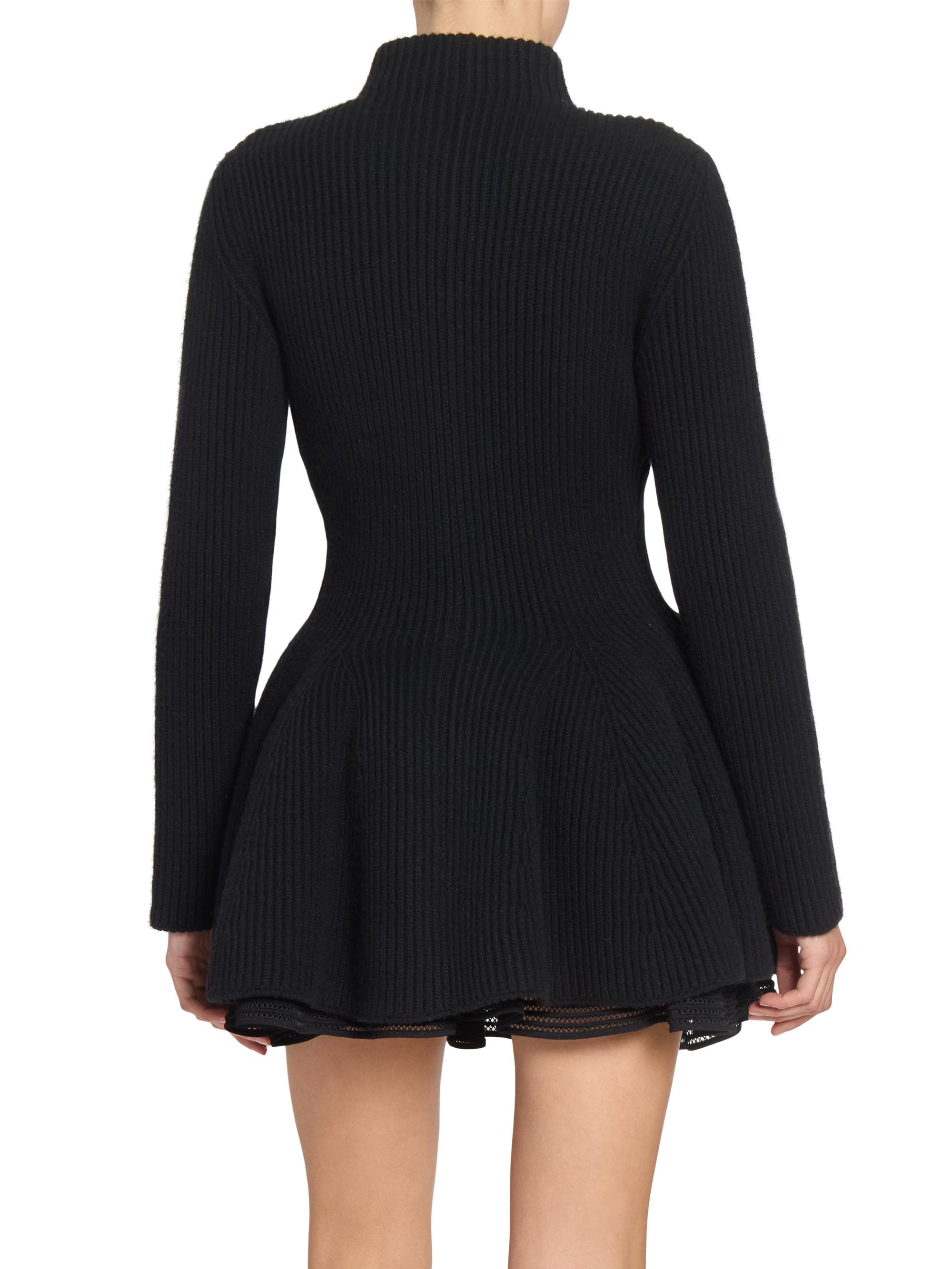 Alaïa Wool-Blend Peplum Cardigan | Saks Fifth Avenue