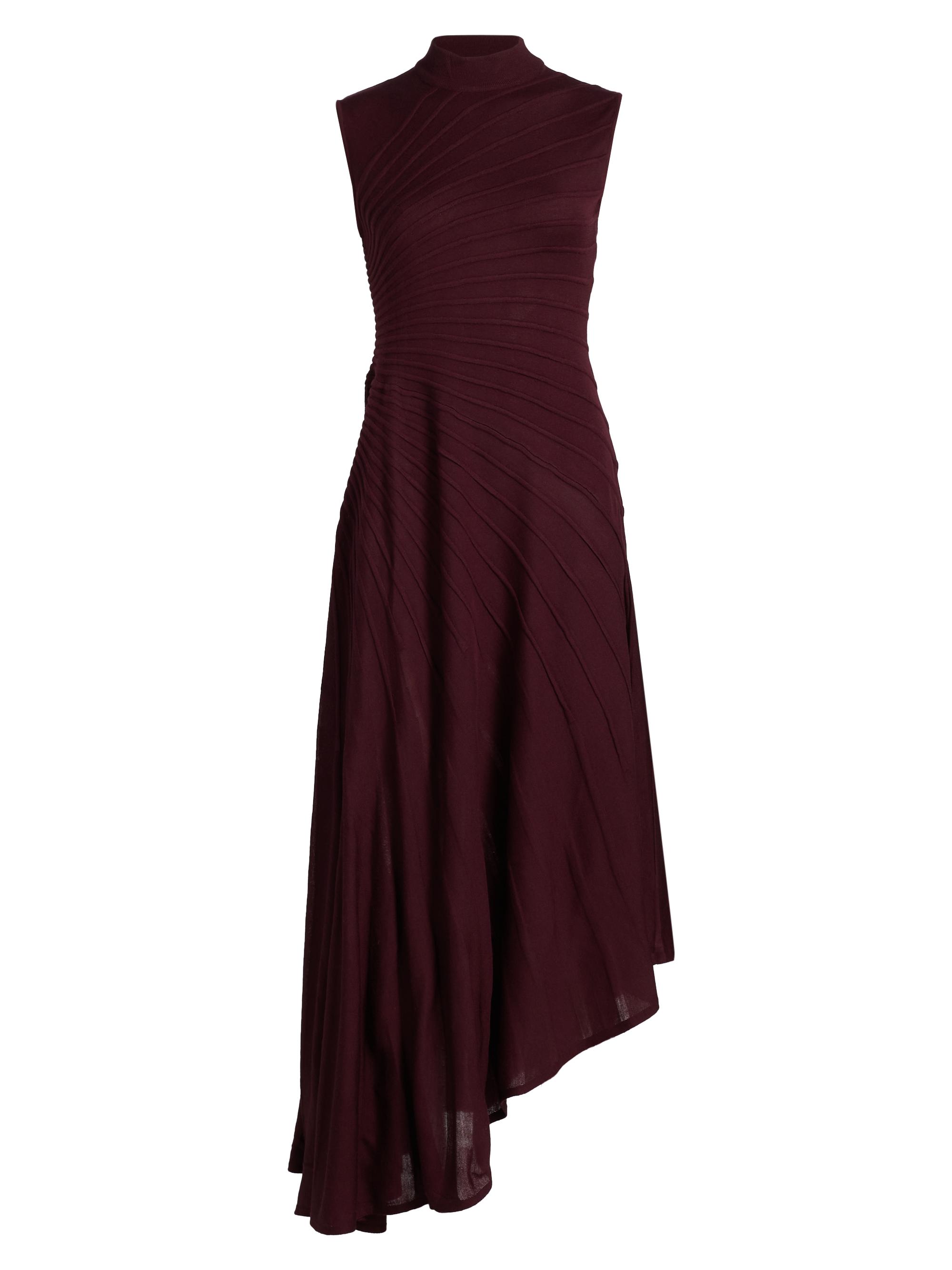 Alaïa Women's Ray Wool Seamed Cocktail Dress - Bordeaux