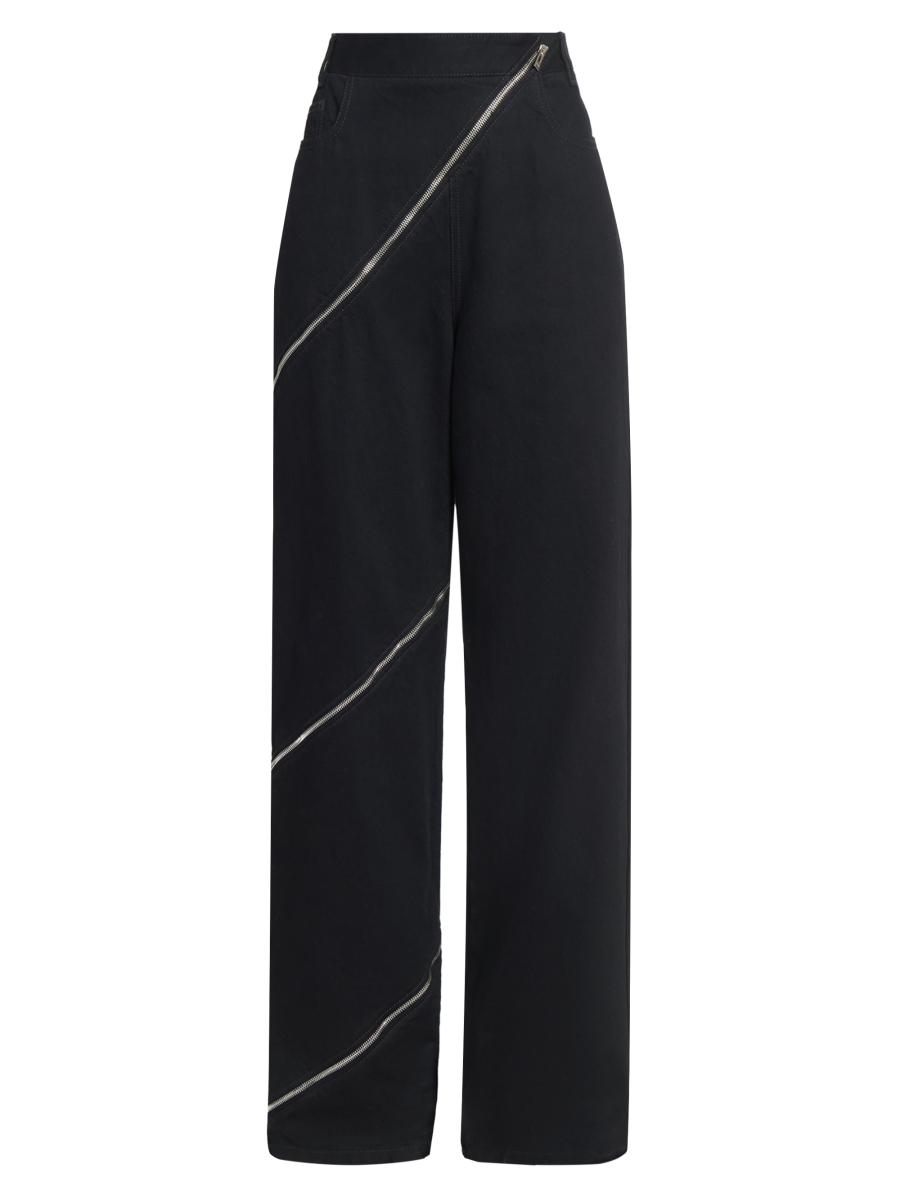 パンツ Alaia Buckle Stretch Wool Pants Alaïa Women's Leather-belted Stretch Wool Tapered Pants In