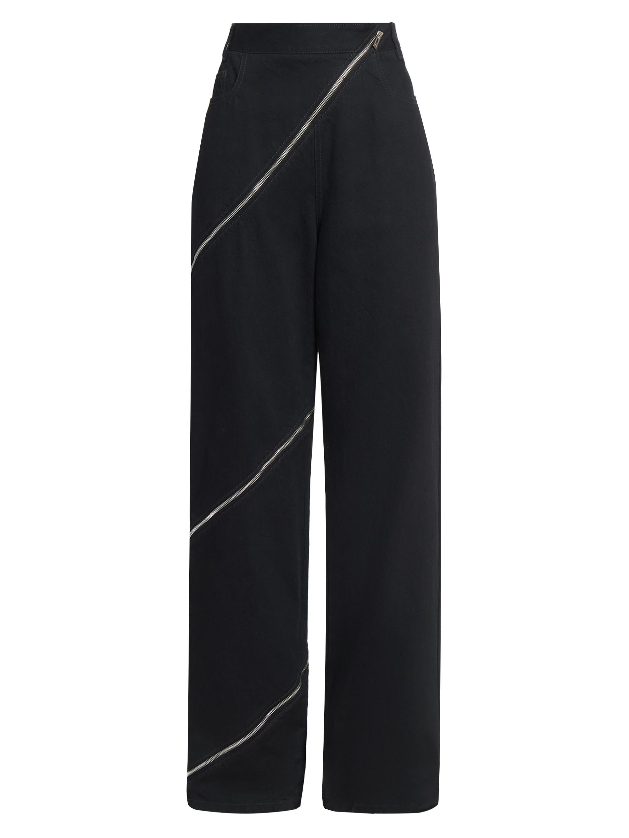 Alaïa Women's Stretch Virgin Wool Spiral Zip Pants - Noir Alaia
