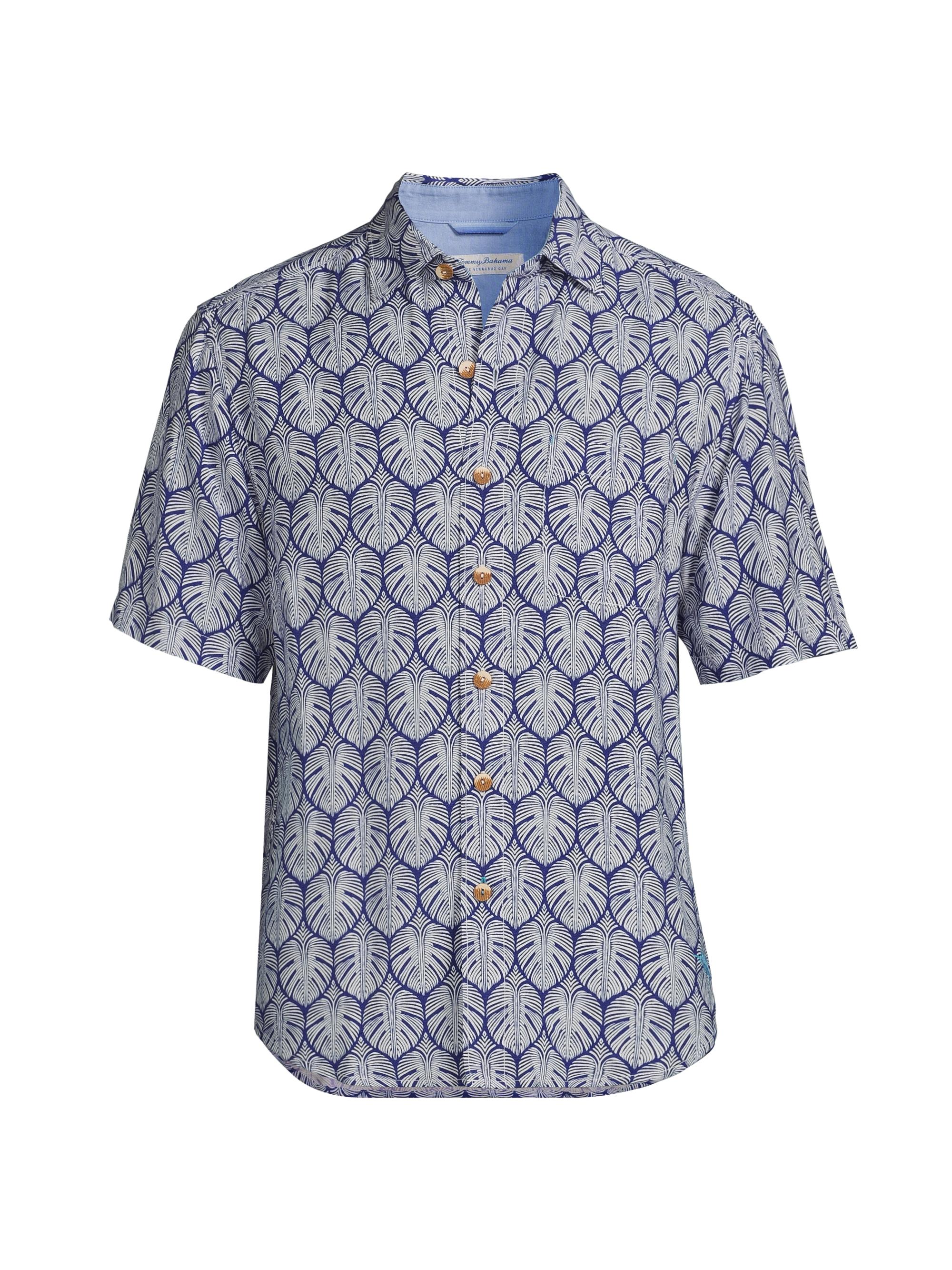 Tommy Bahama Men's Veracruz Cay Monstera Tiles Shirt - Cobalt Craze