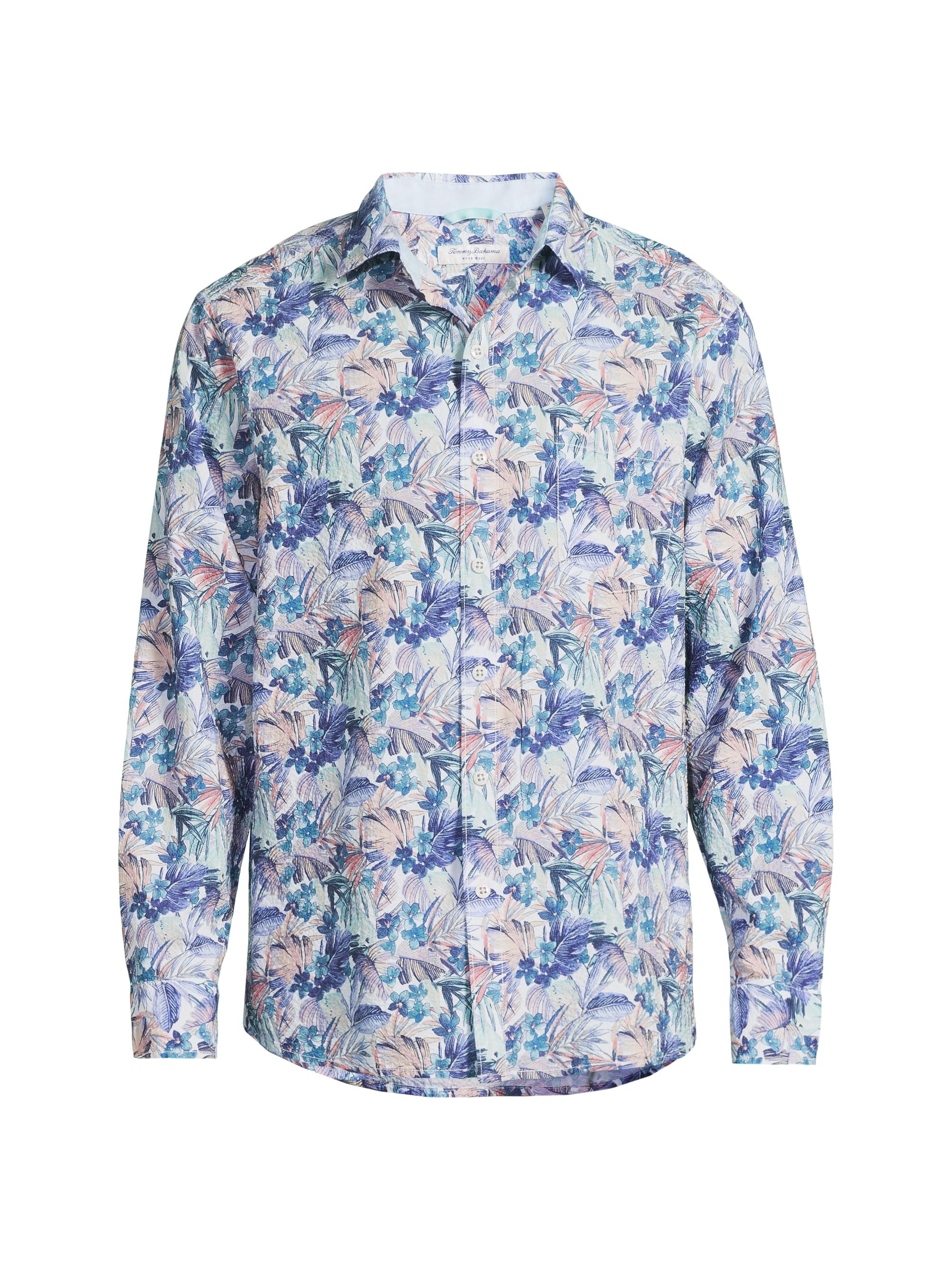 Tommy Bahama Men's Nova Wave Amalfi Gardens Floral Stretch-Cotton Shirt - Aquarius